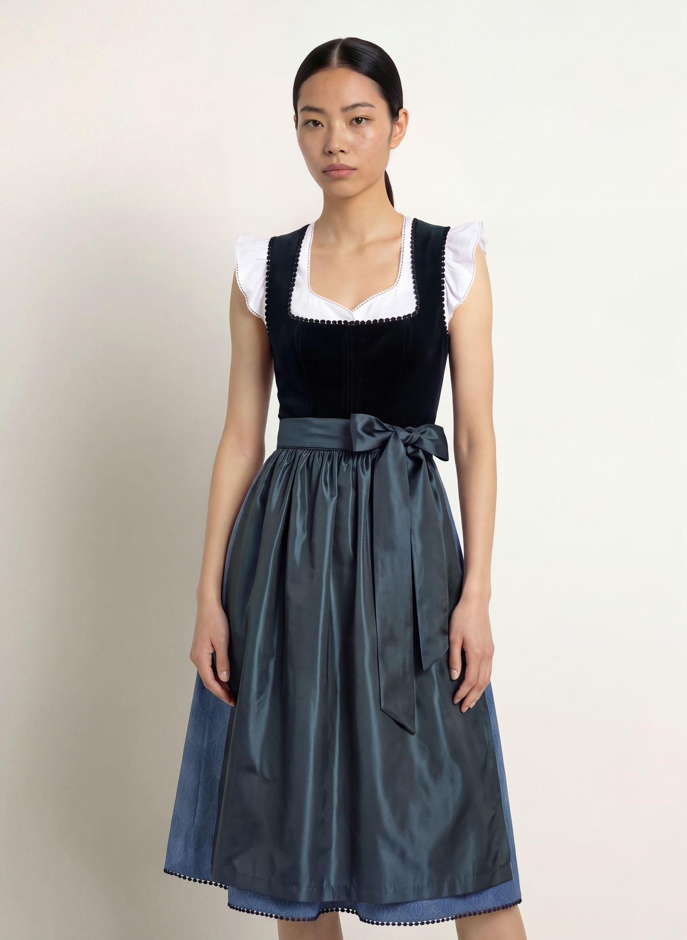 KINGA MATHE Dirndl CATANIA: DONKERBLAUW / BLAUW
