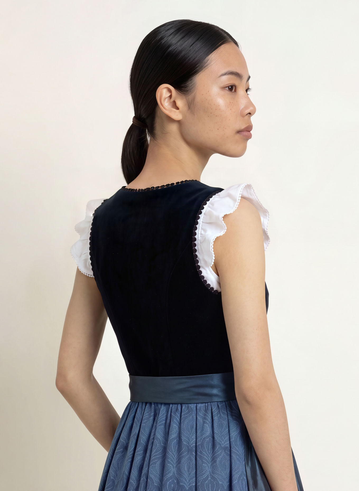 KINGA MATHE Dirndl CATANIA: DONKERBLAUW / BLAUW