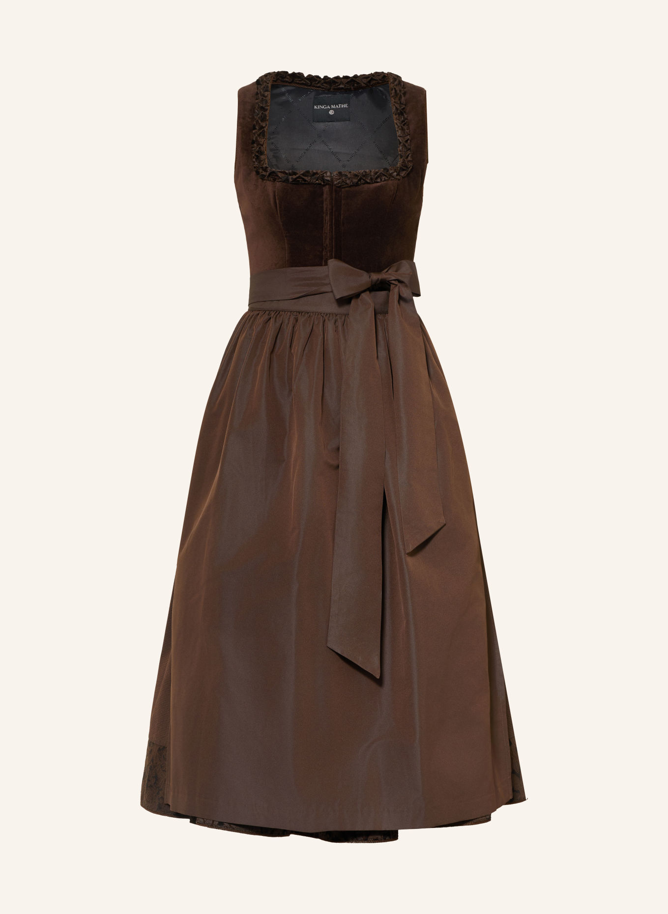 KINGA MATHE Dirndl DIAMANTE: MARRON FONCÉ