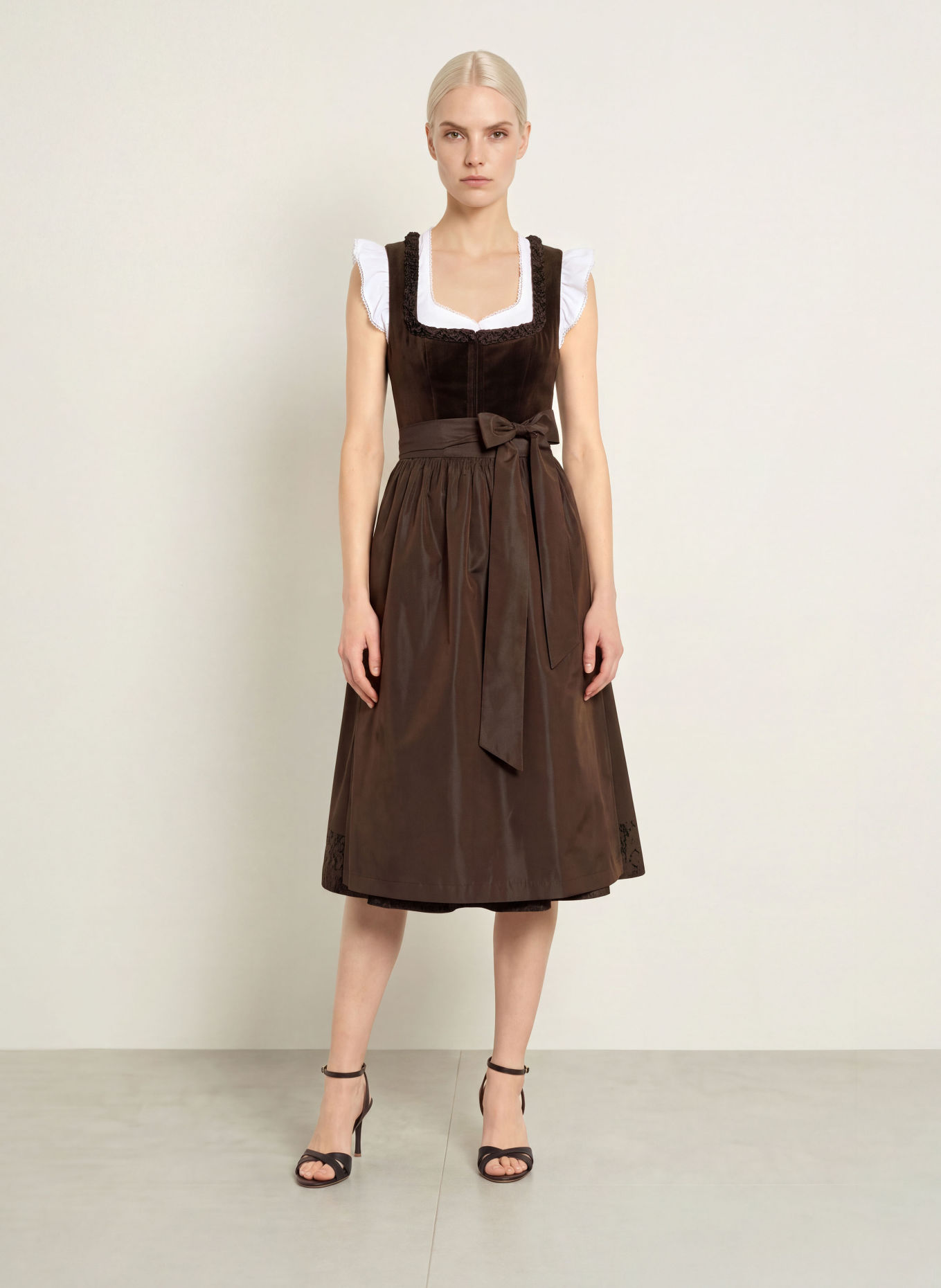 KINGA MATHE Dirndl DIAMANTE: MARRON FONCÉ