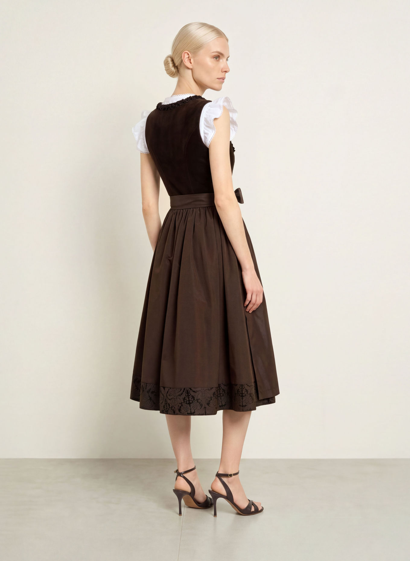 KINGA MATHE Dirndl DIAMANTE: MARRON FONCÉ