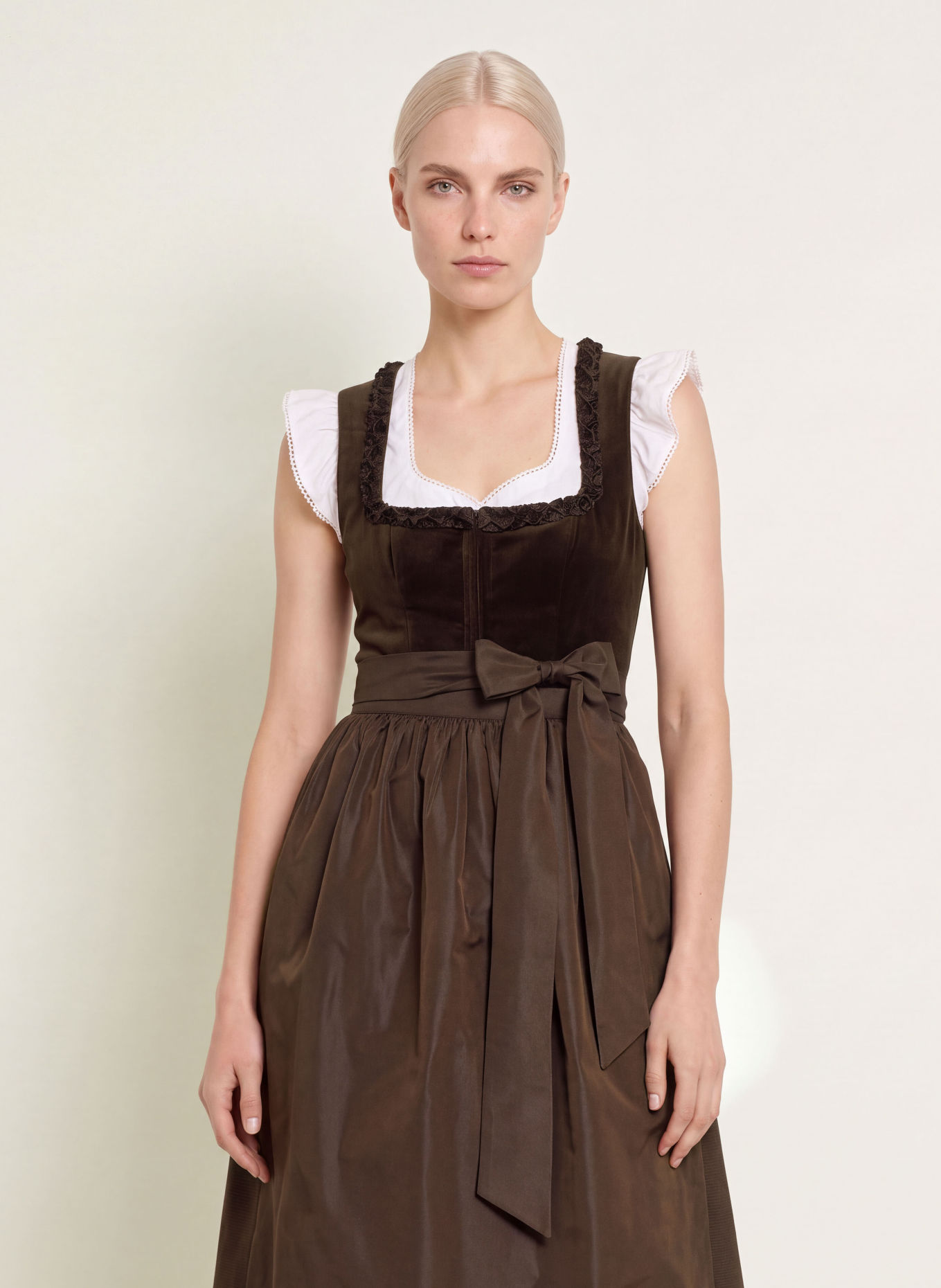 KINGA MATHE Dirndl DIAMANTE: MARRON FONCÉ