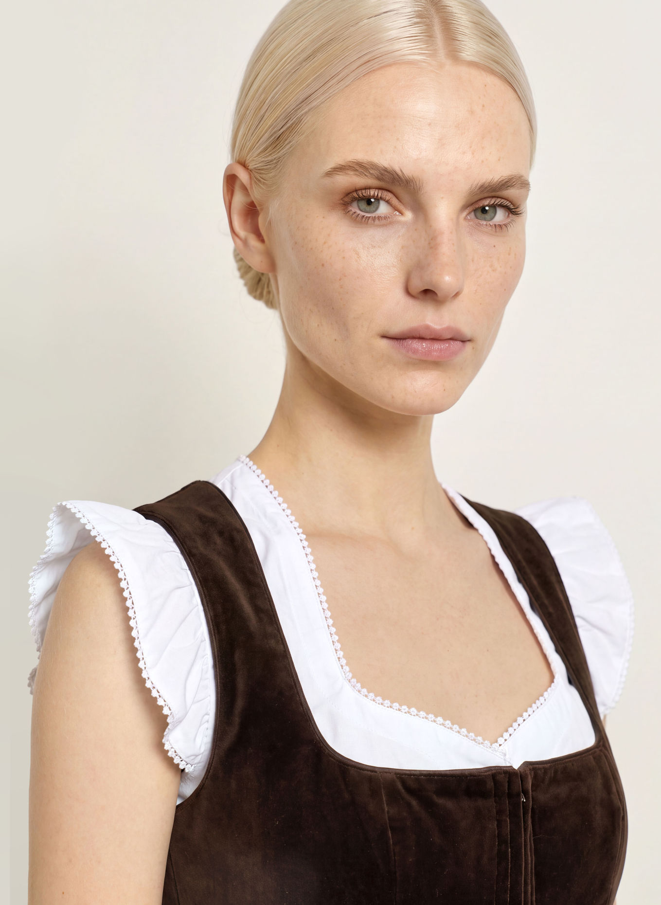 KINGA MATHE Dirndl DIAMANTE: MARRON FONCÉ