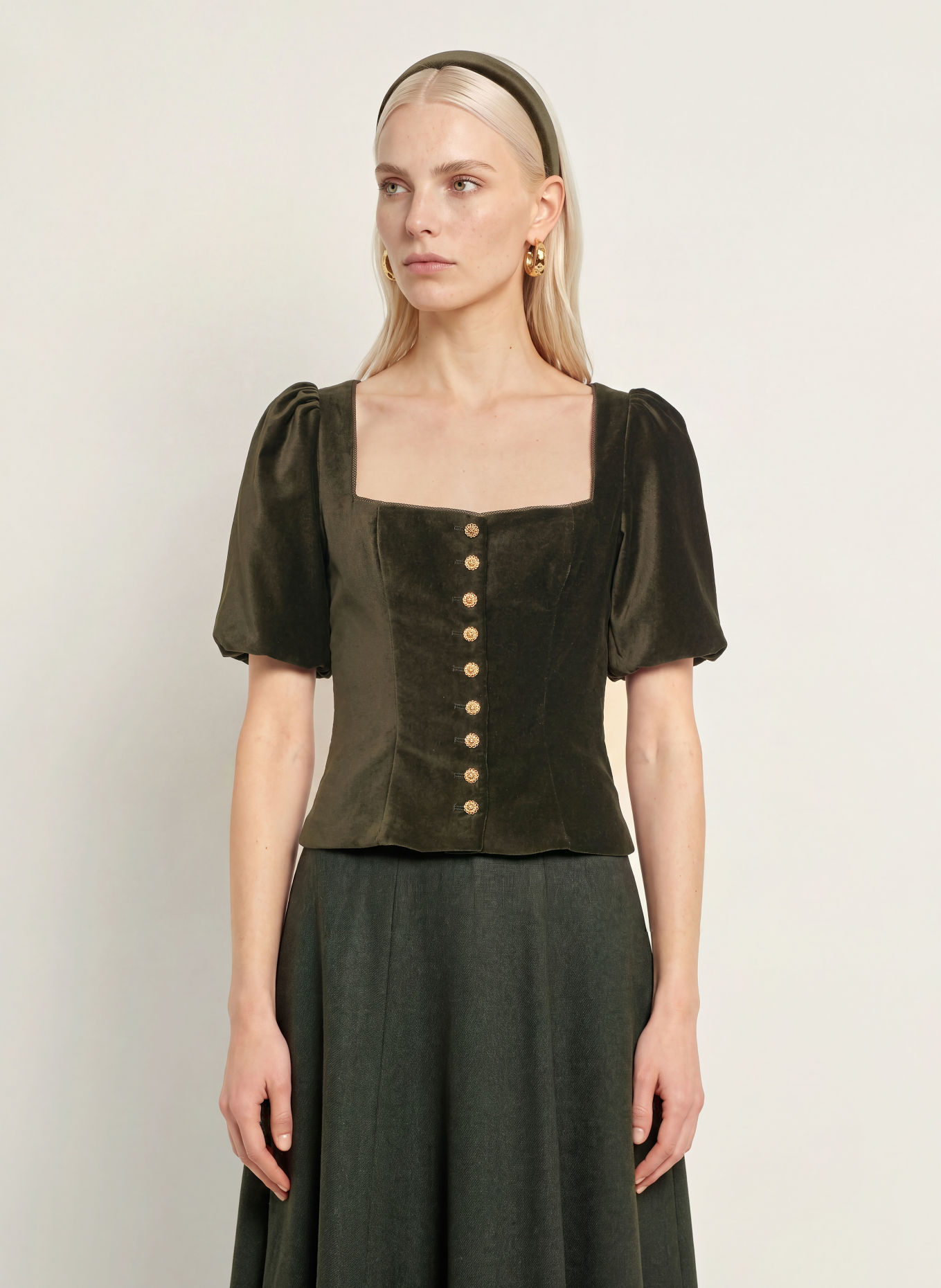 KINGA MATHE LONI Traditional bodice: OLIVE