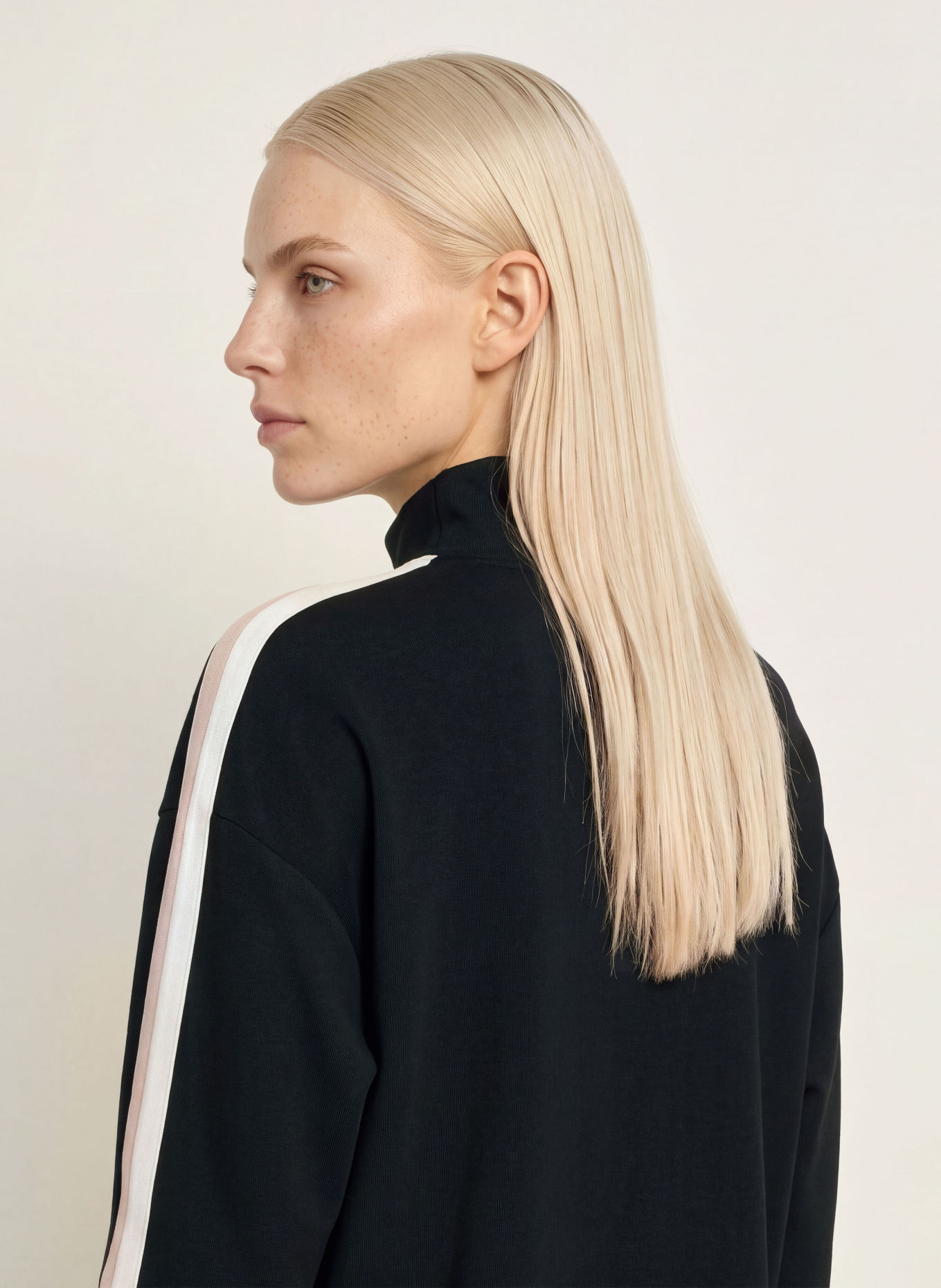 BOSS MIRAGE Lounge sweatshirt with Braided Trim: BLACK / BEIGE / ECRU