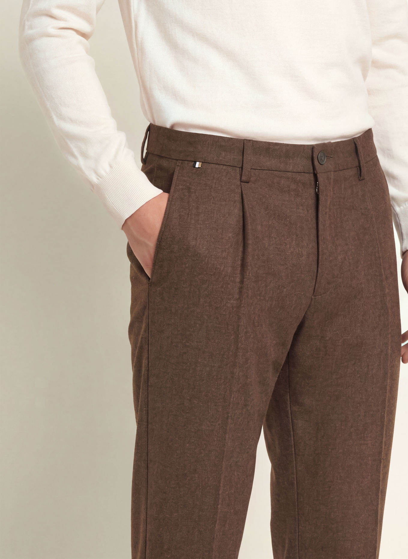 BOSS KANE Modern Regular Fit Chinos: BROWN