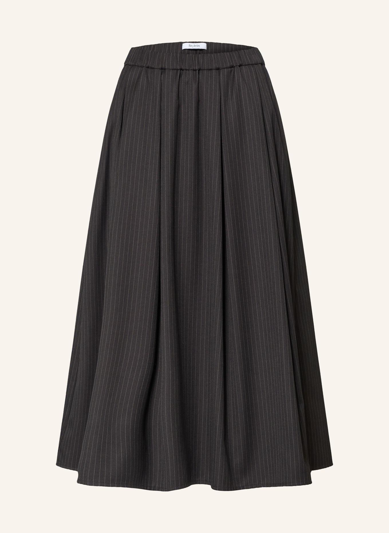 Stylein BORINA Pleated Skirt: DARK BROWN / LIGHT BROWN
