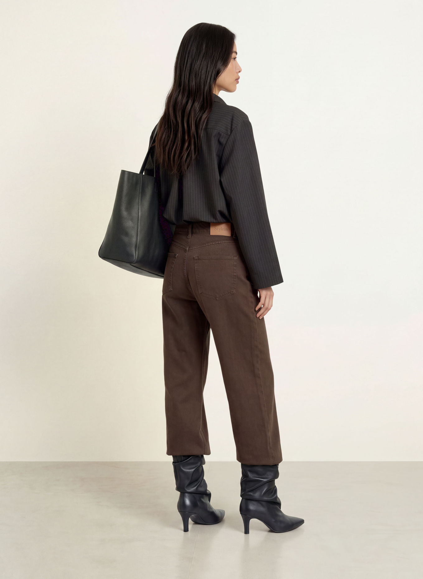 Stylein Chemisier BRENLY: MARRON FONCÉ / MARRON CLAIR