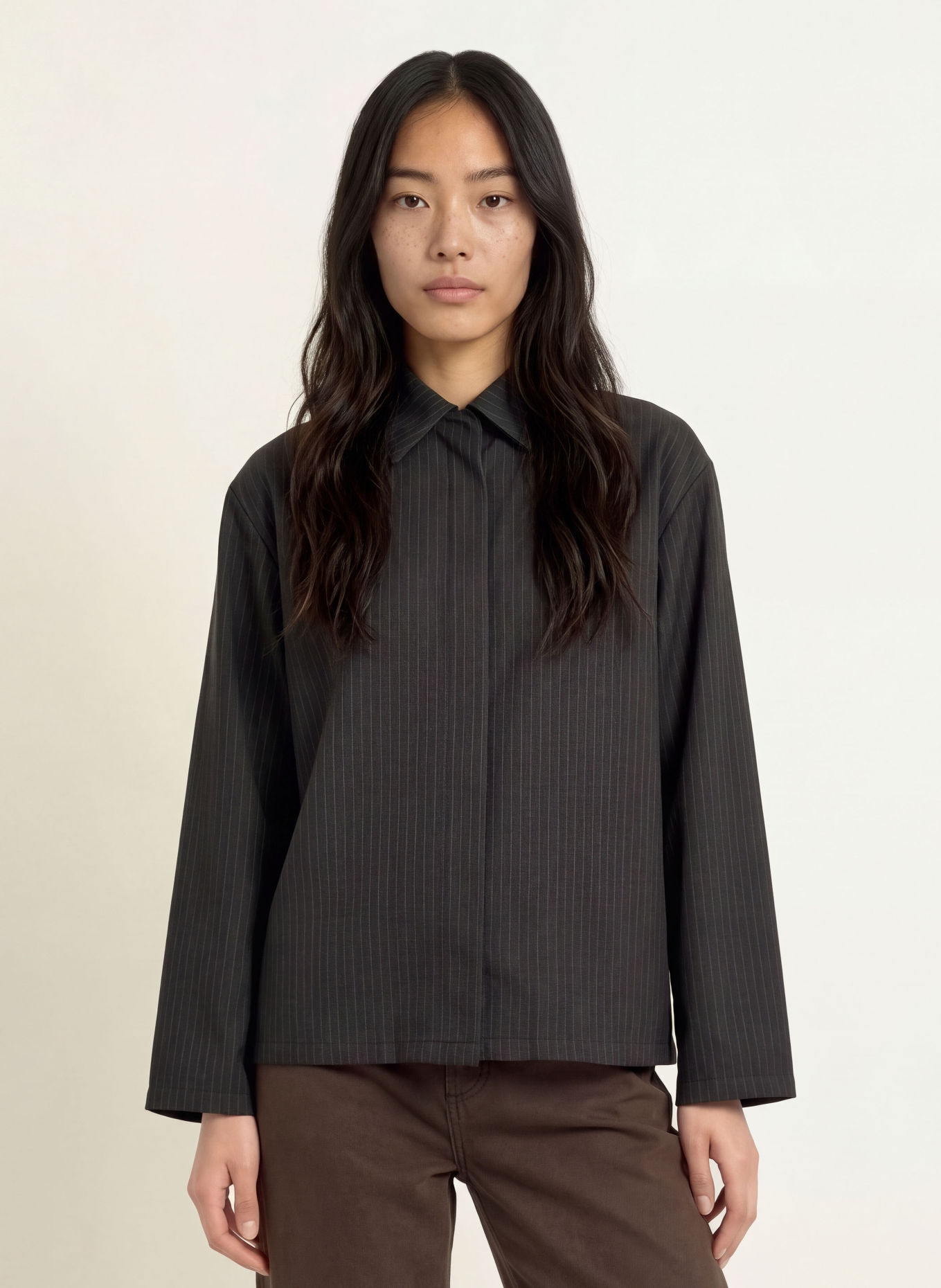 Stylein Chemisier BRENLY: MARRON FONCÉ / MARRON CLAIR