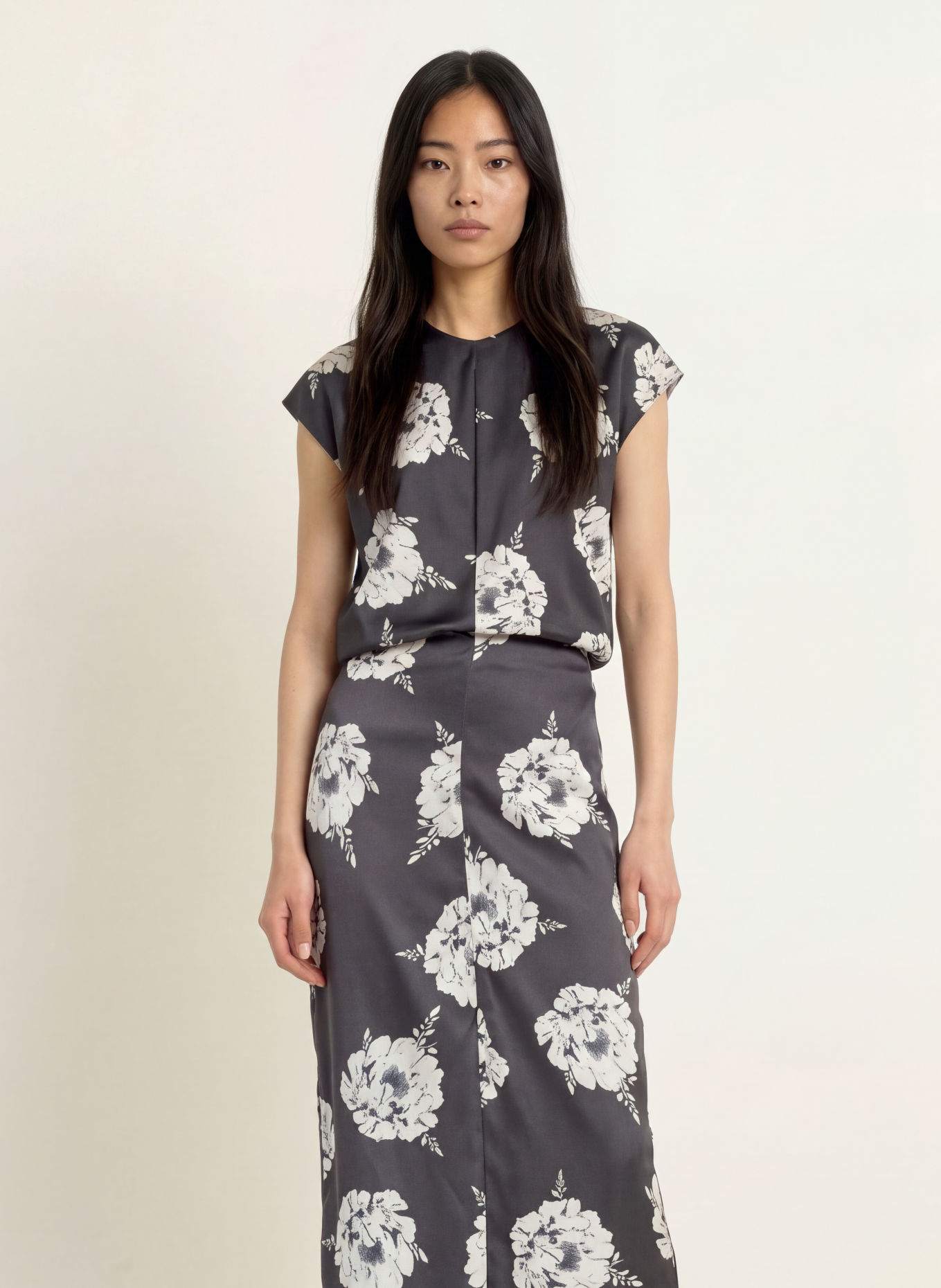 Stylein Kleid MELROSE: DUNKELGRAU / CREME / GRAU