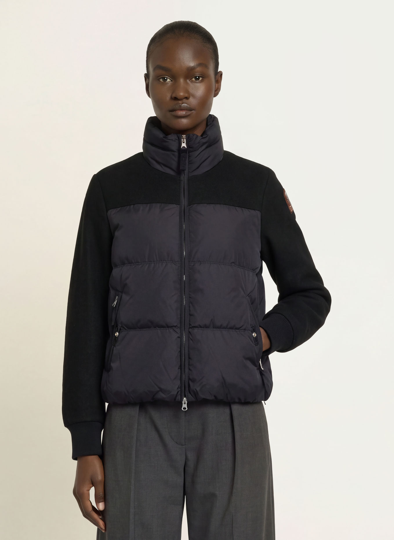 PARAJUMPERS Daunenjacke im Materialmix: SCHWARZ