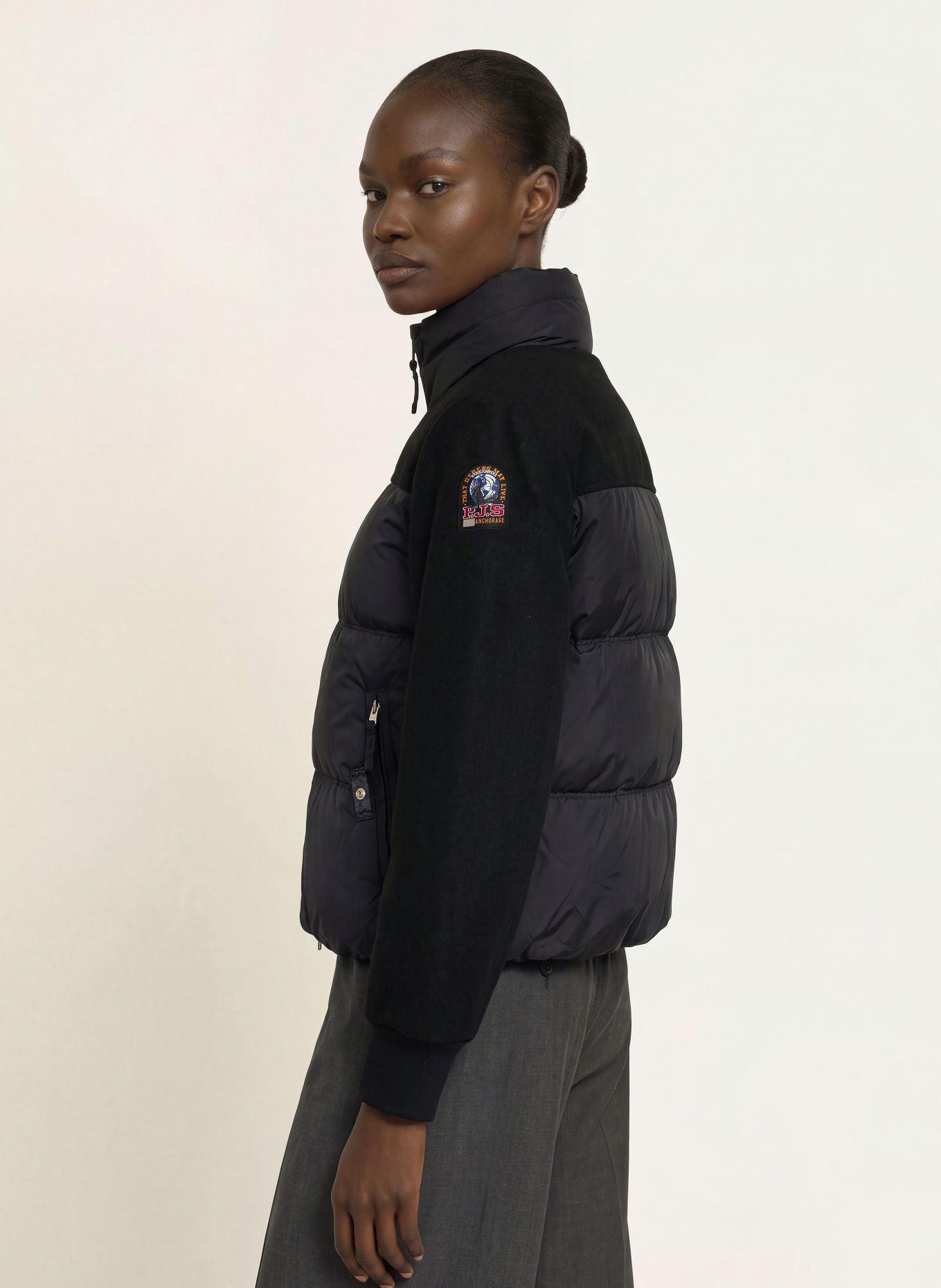 PARAJUMPERS Daunenjacke im Materialmix: SCHWARZ