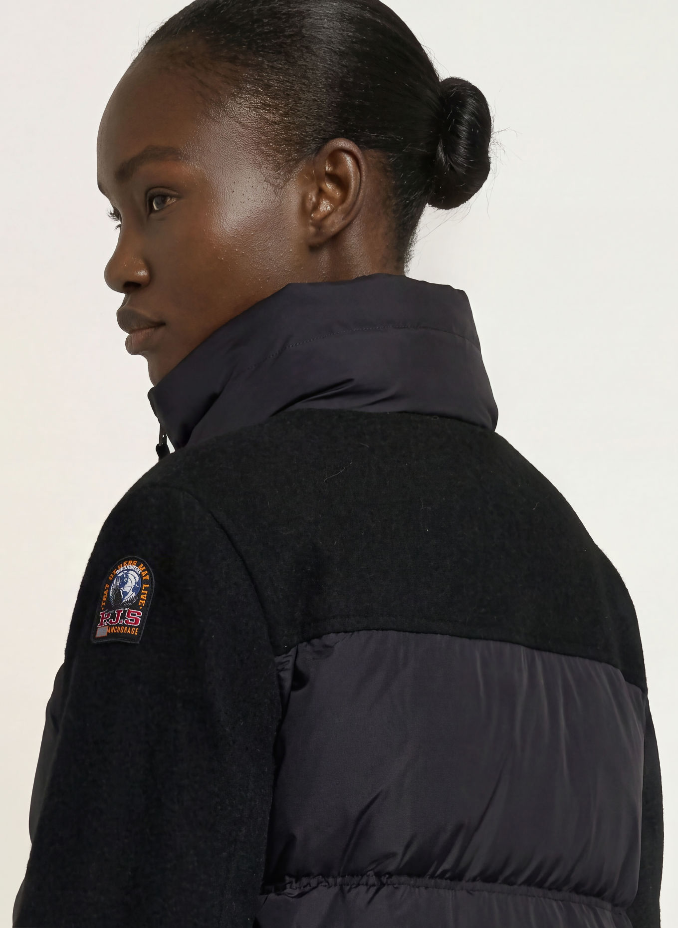 PARAJUMPERS Daunenjacke im Materialmix: SCHWARZ