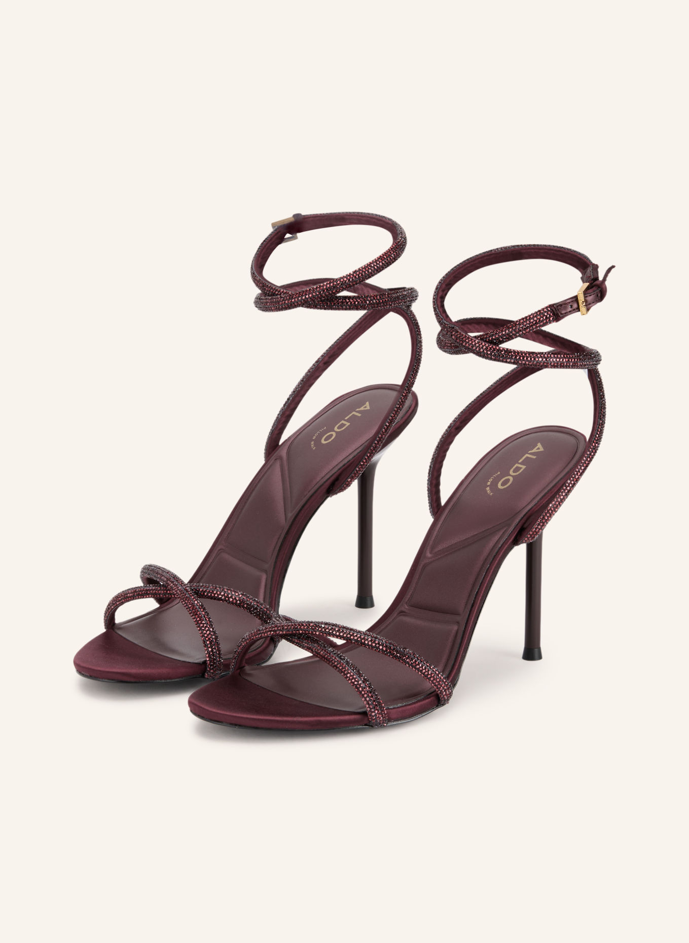 ALDO MANAELDEN Sandals with Gemstones: DARK RED / GOLD