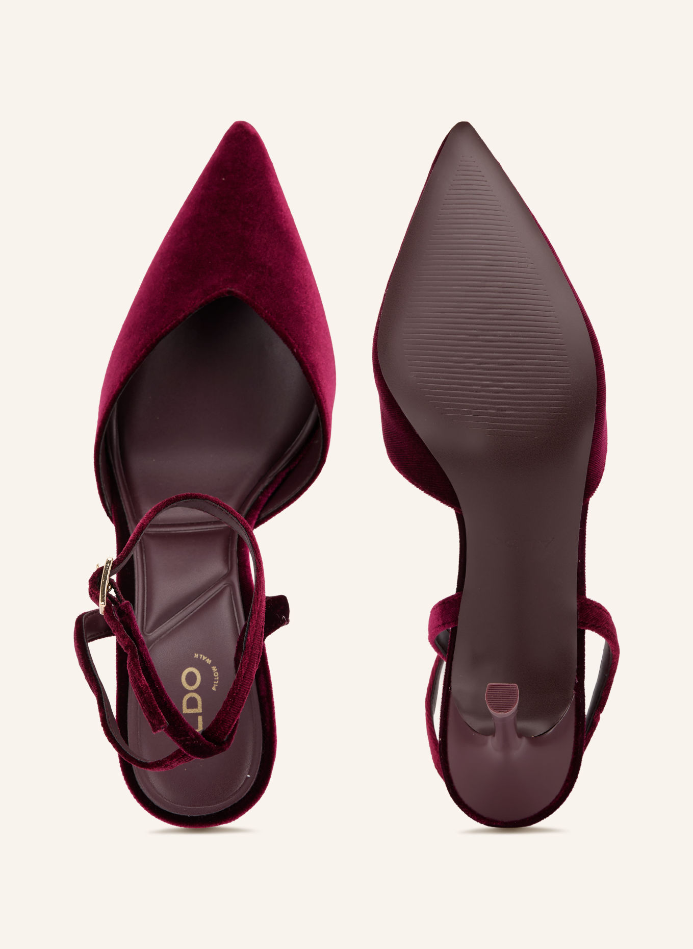 ALDO Slingpumps CAROLING aus Samt: DUNKELROT