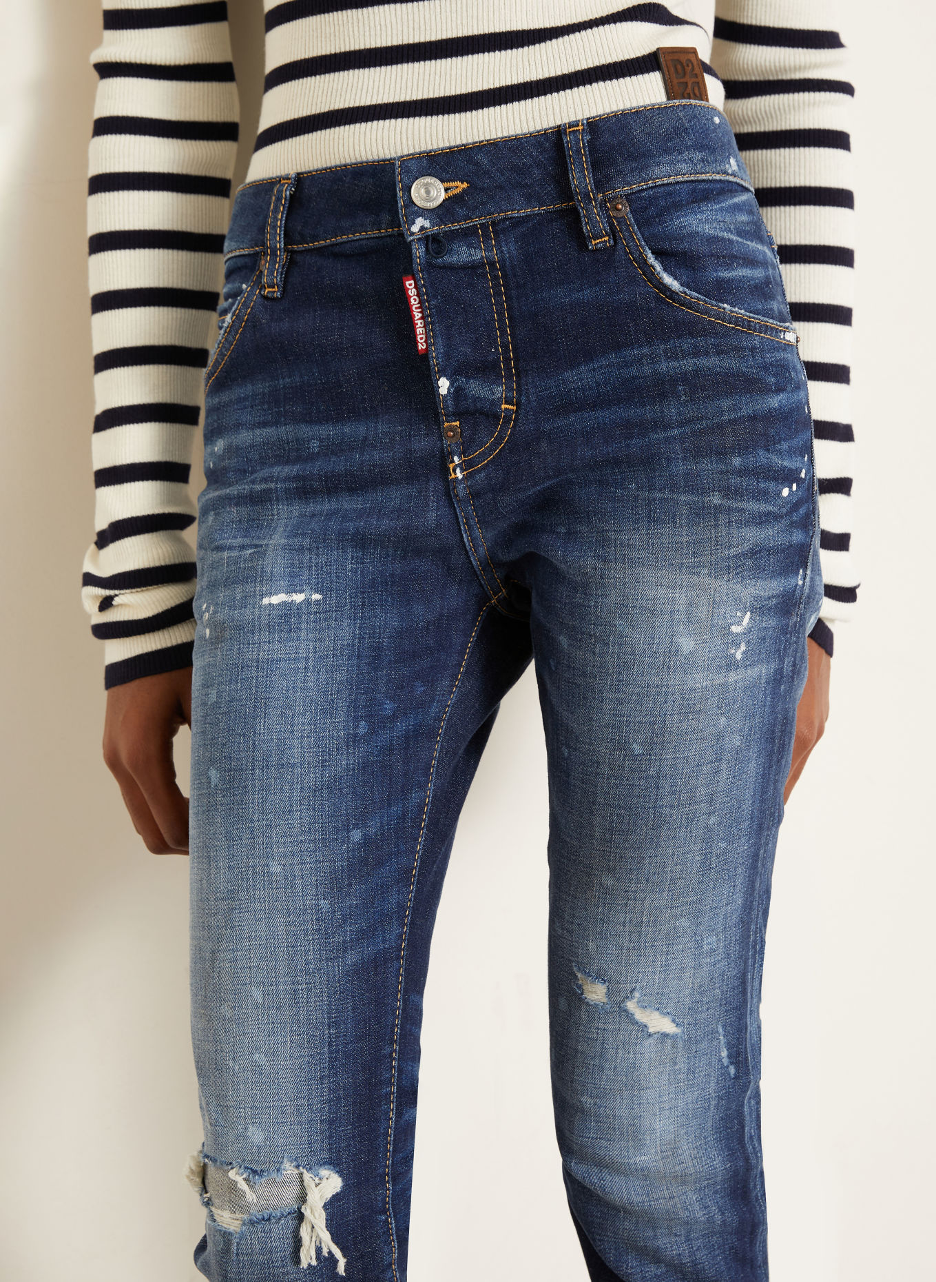 DSQUARED2 TEDDY Skinny jeans: 470 NAVY BLUE