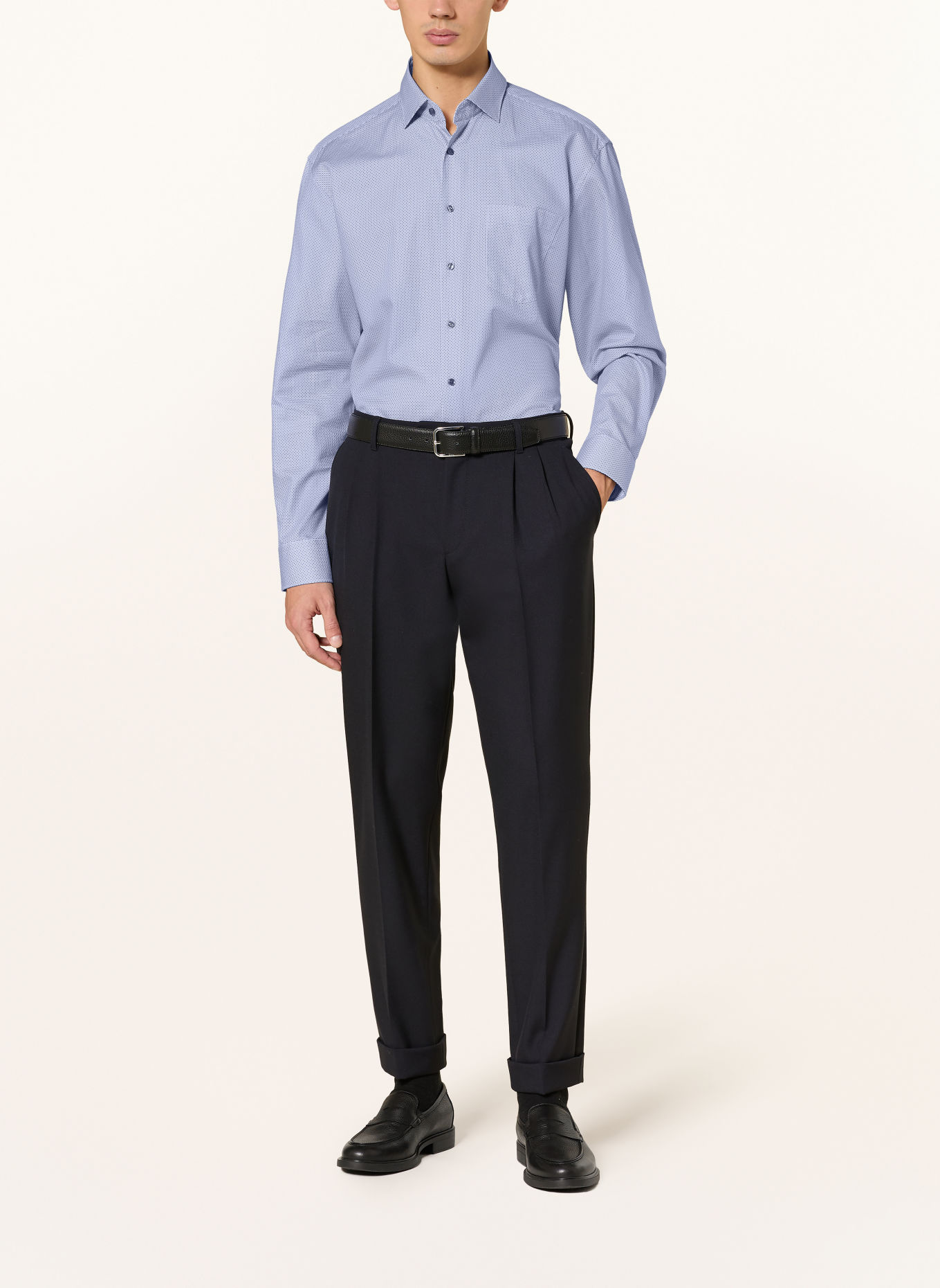 seidensticker Hemd Comfort Fit: DUNKELBLAU / WEISS