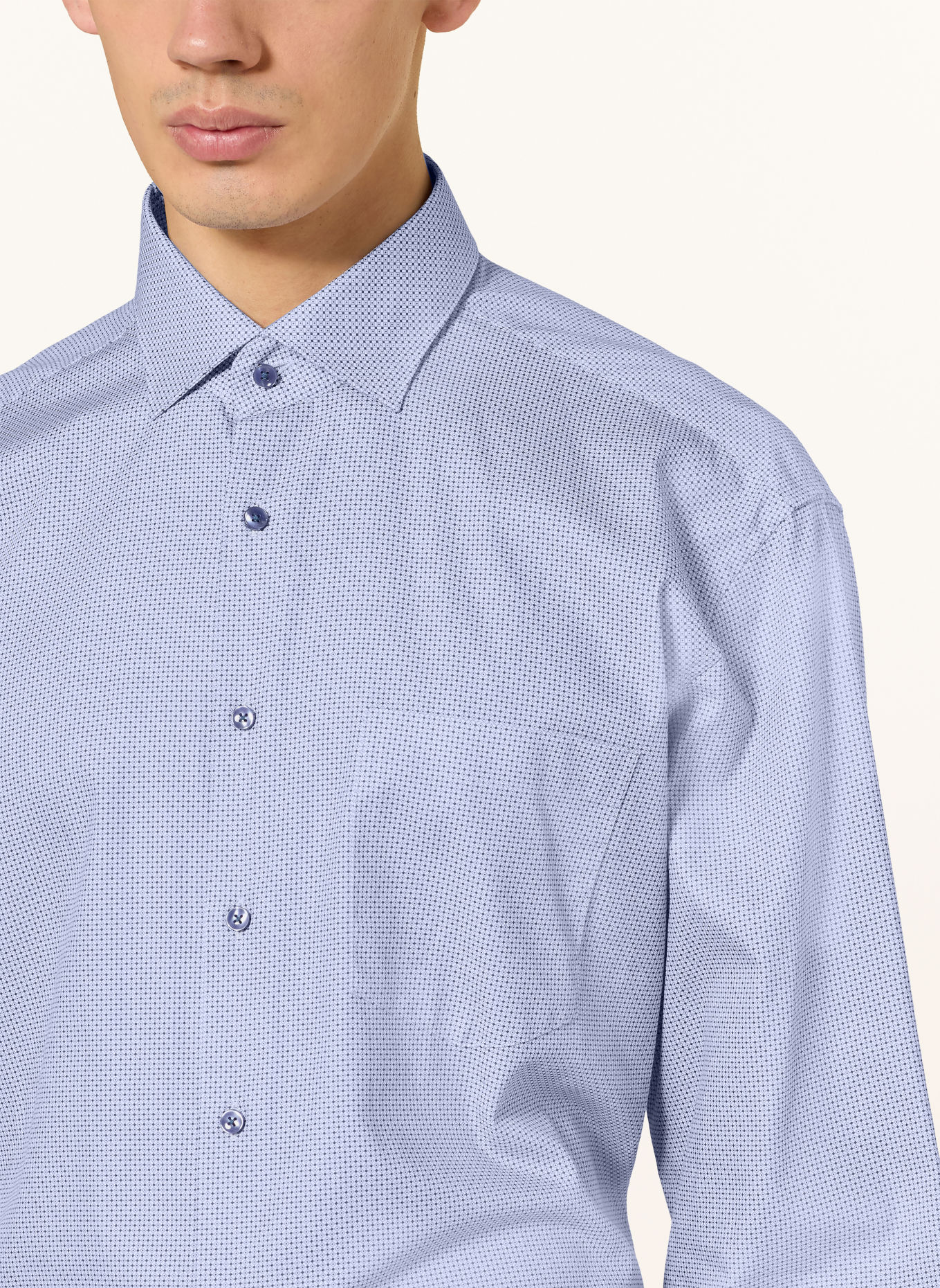seidensticker Hemd Comfort Fit: DUNKELBLAU / WEISS