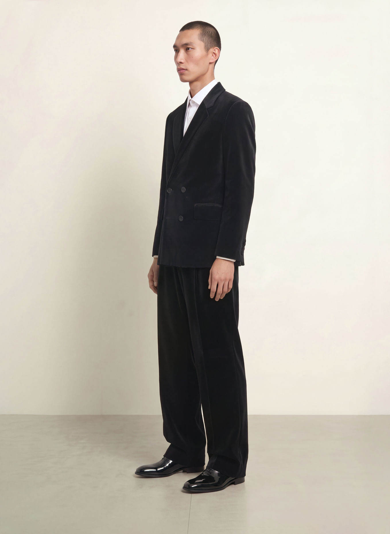 HUGO Habitjakke KARLO Modern Fit i fløjl: 001 BLACK