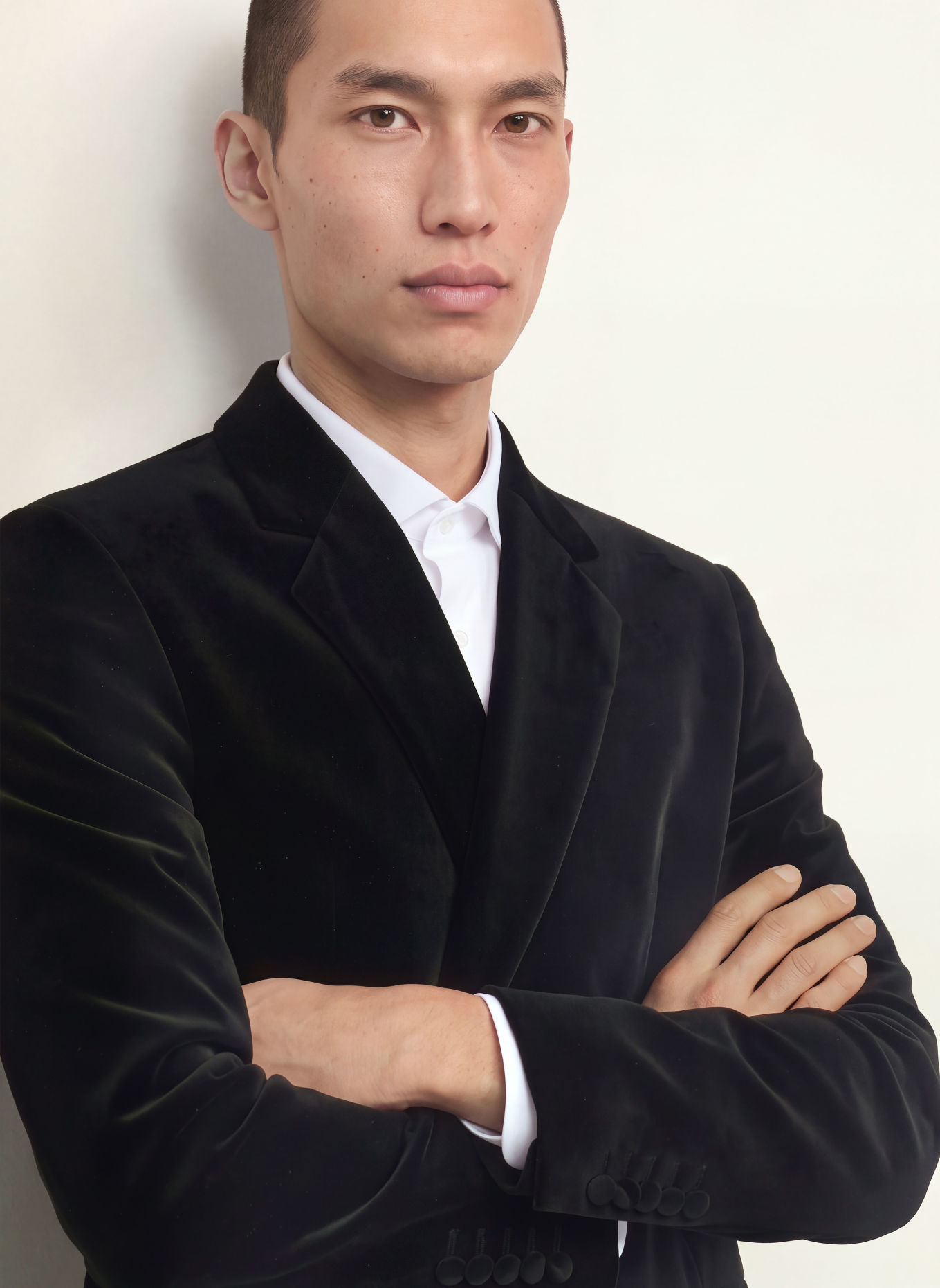 HUGO Habitjakke KARLO Modern Fit i fløjl: 001 BLACK