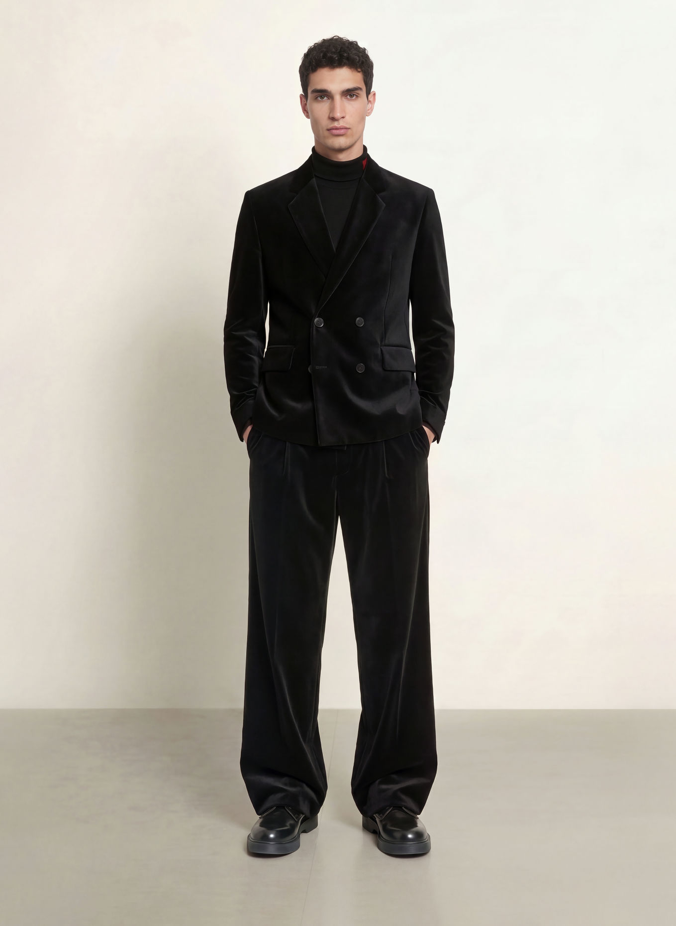 HUGO Anzughose FLIPS Modern Fit aus Samt: 001 BLACK