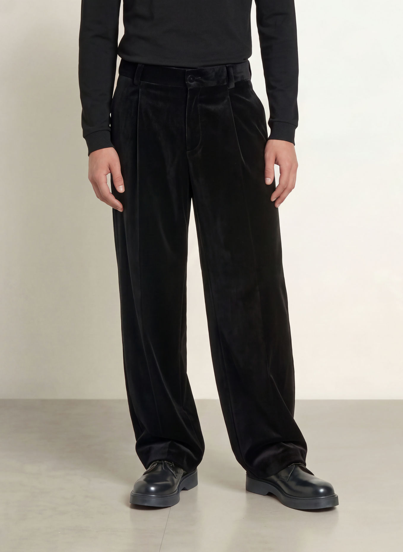 HUGO Anzughose FLIPS Modern Fit aus Samt: 001 BLACK