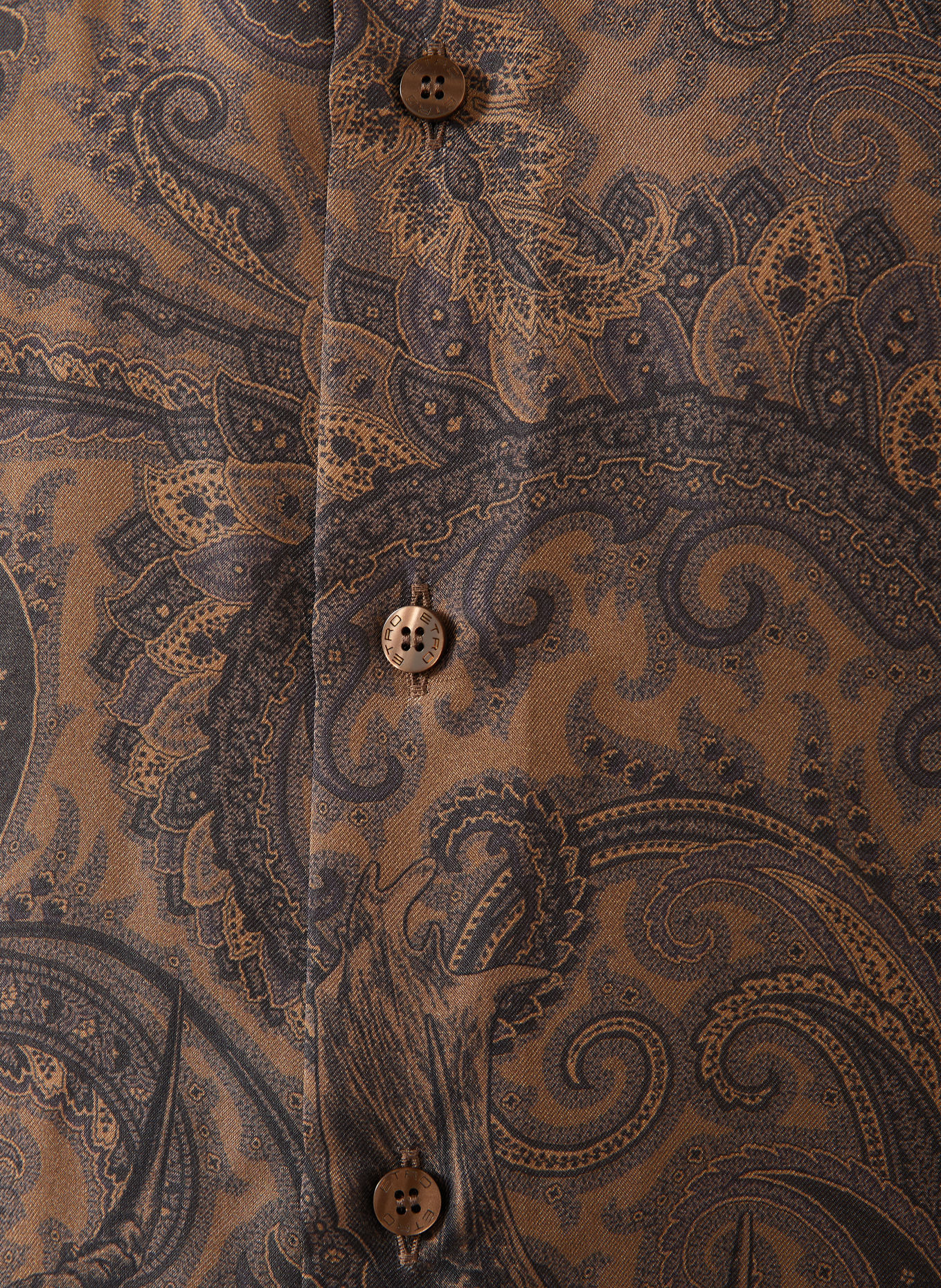 ETRO Chemise en soie coupe confortable: MARRON / MARRON FONCÉ