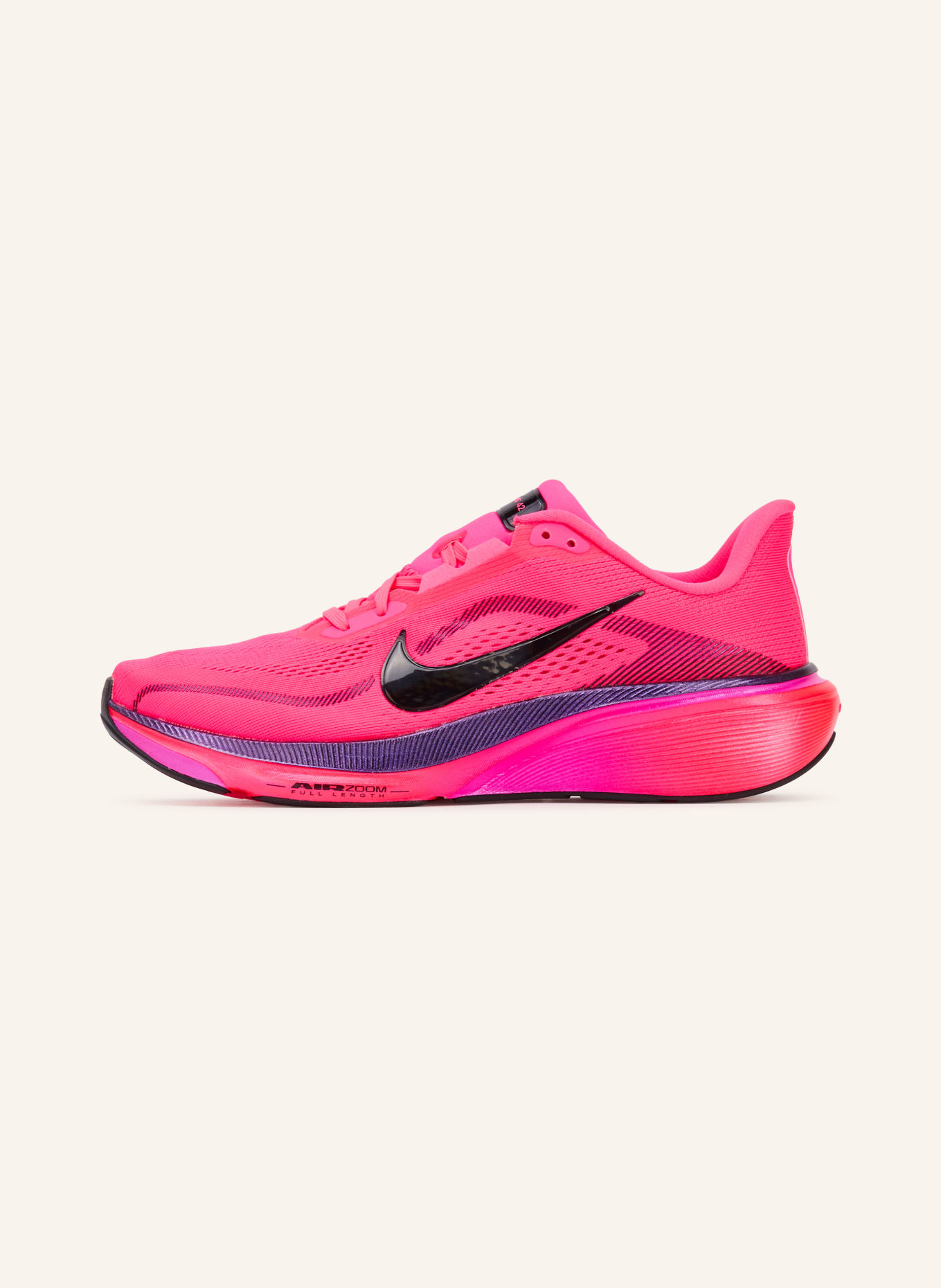 Nike PEGASUS 42 Running Shoes: NEON PINK / DARK PURPLE / BLACK