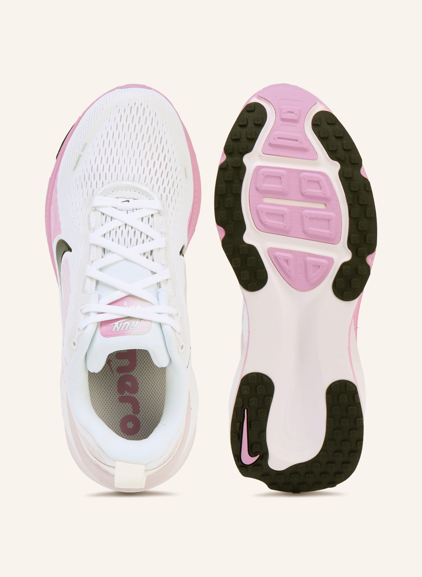 Nike VOMERO 18 Running Shoes: WHITE / PINK / LIGHT PURPLE