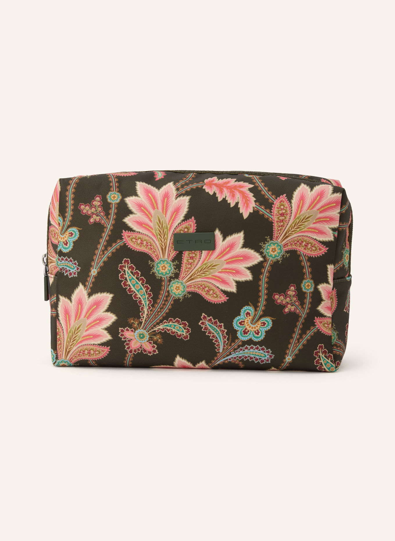 ETRO Kosmetiktasche: DUNKELGRÜN / ROSA / BEIGE