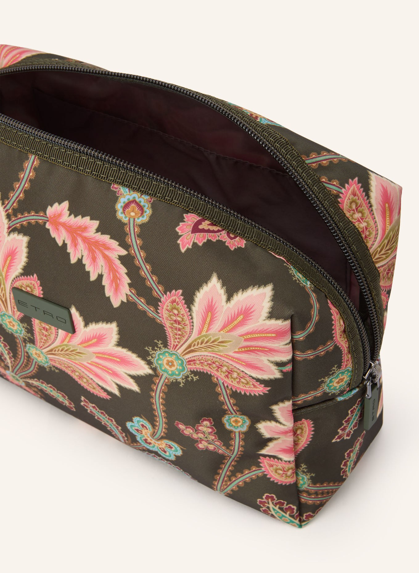 ETRO Kosmetiktasche: DUNKELGRÜN / ROSA / BEIGE