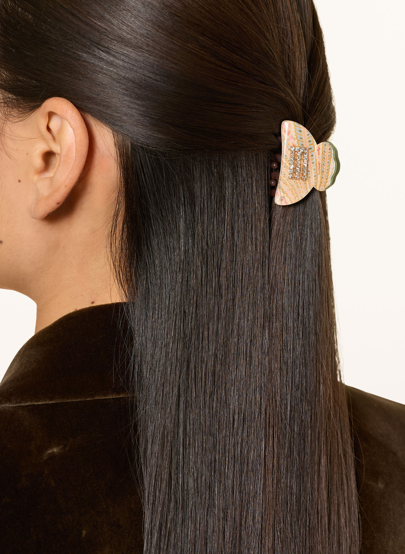 ETRO Hair clip with gemstones: OLIVE / BROWN / BEIGE