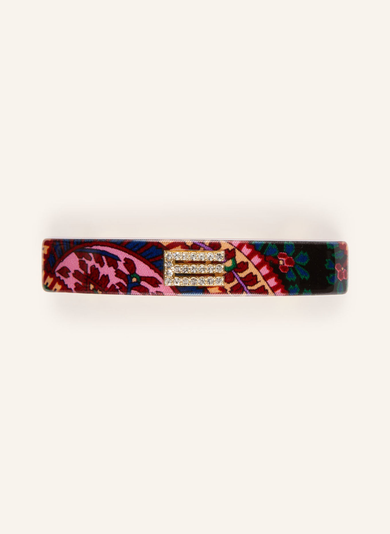 ETRO Hair clip with gemstones: DARK RED / PINK / DARK GREEN