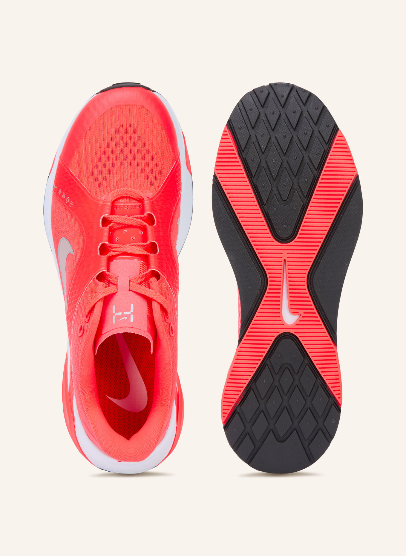 Nike HYBRID RN Fitness Shoes: NEON RED / SILVER