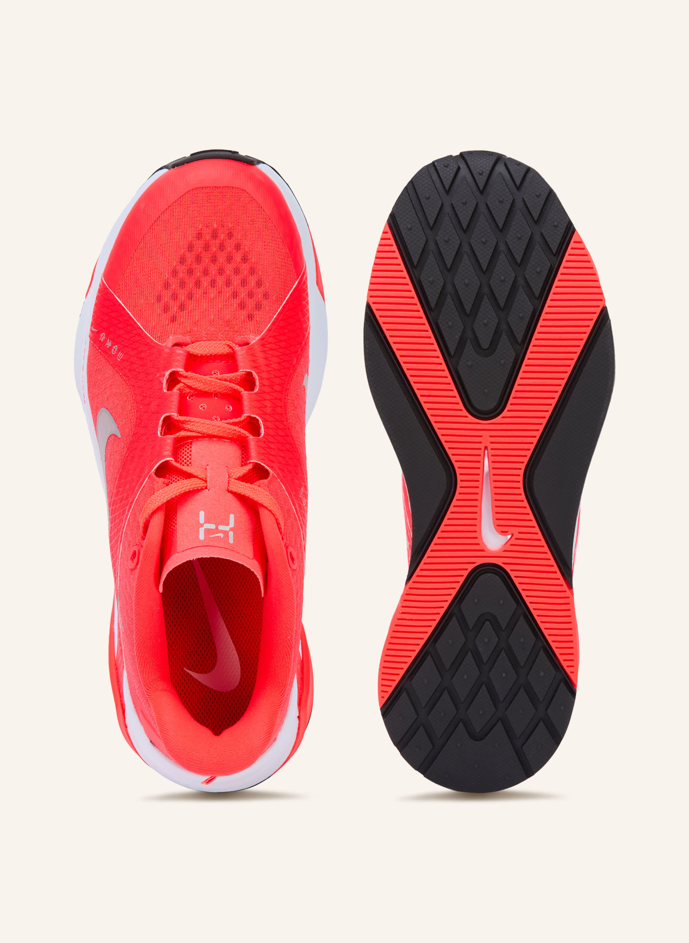 Nike HYBRID Fitness shoes: NEON RED / SILVER