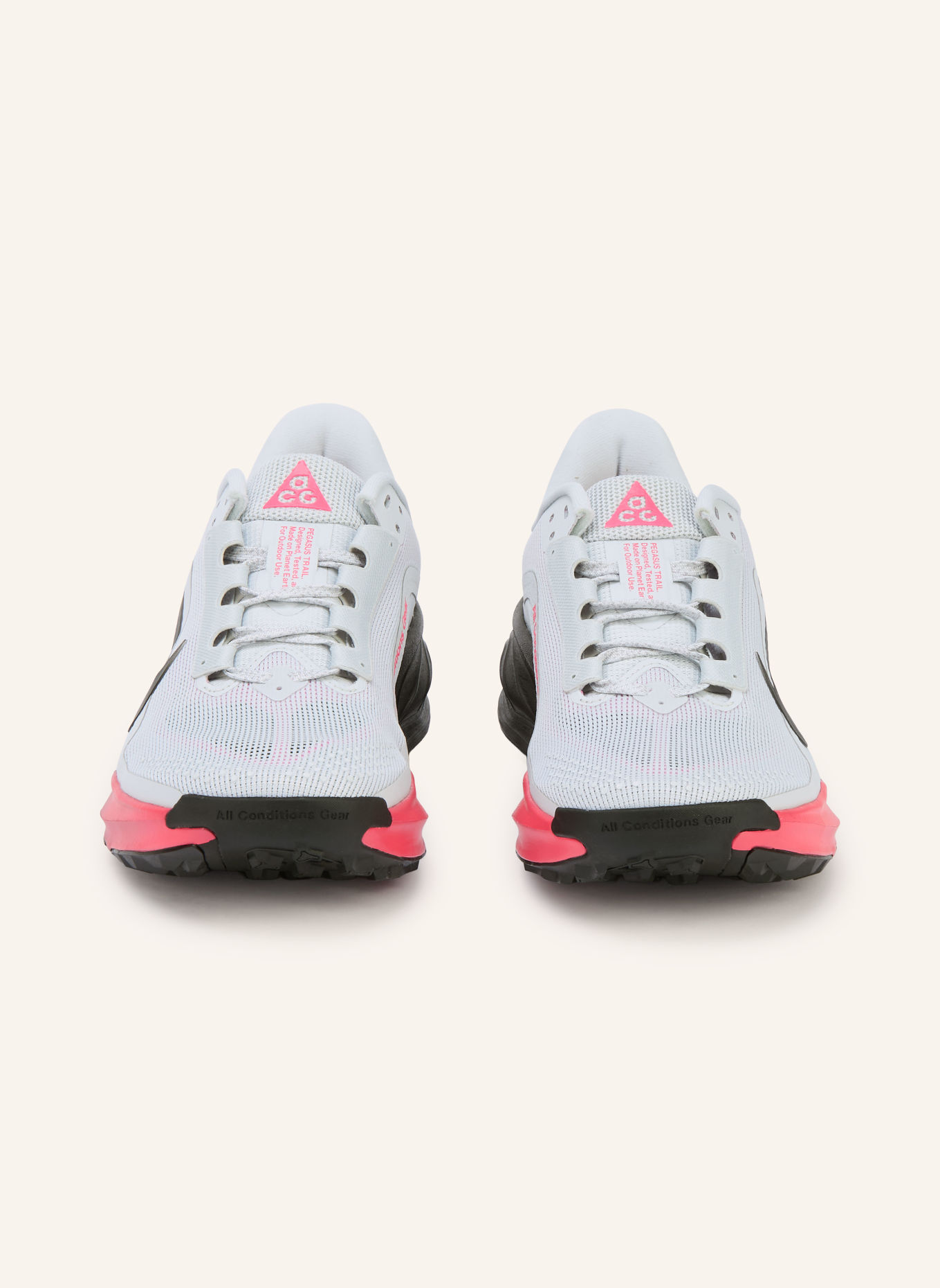 Nike ACG PEGASUS TRAIL Trail running shoes: LIGHT GRAY / NEON PINK / BLACK