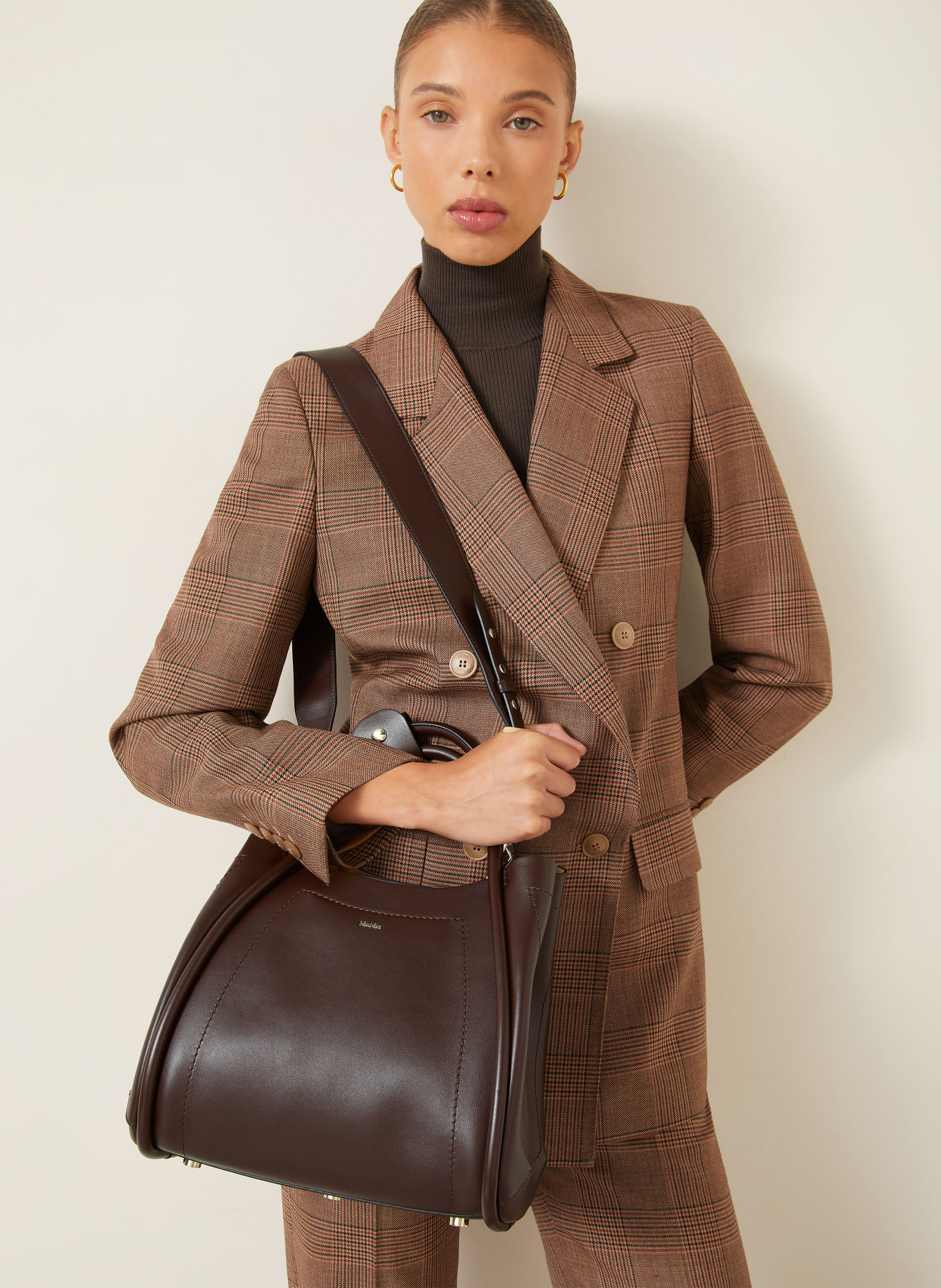 Max Mara MARINS Handbag: DARK BROWN / SILVER