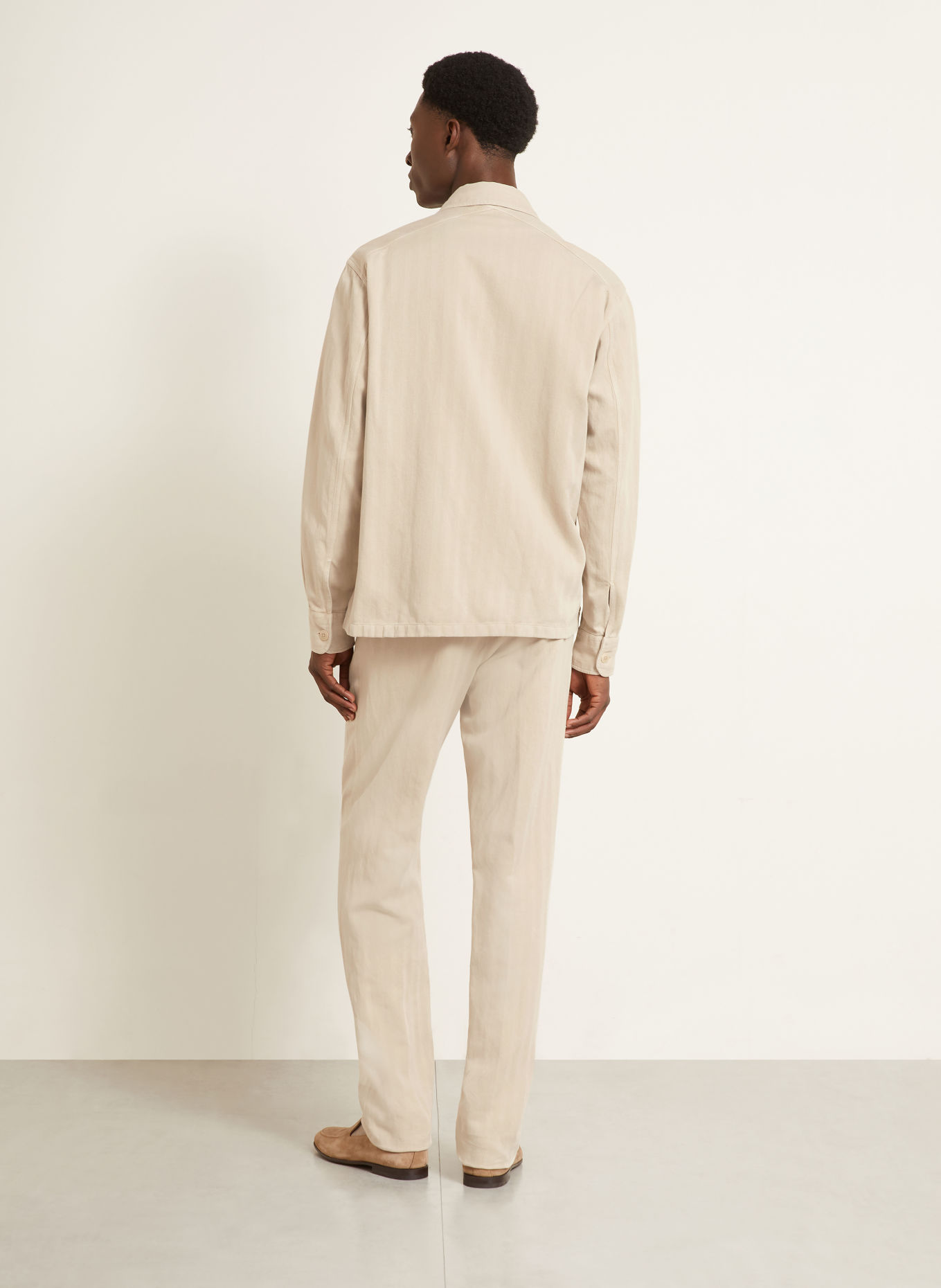 RALPH LAUREN PURPLE LABEL Linen Overshirt: CREAM