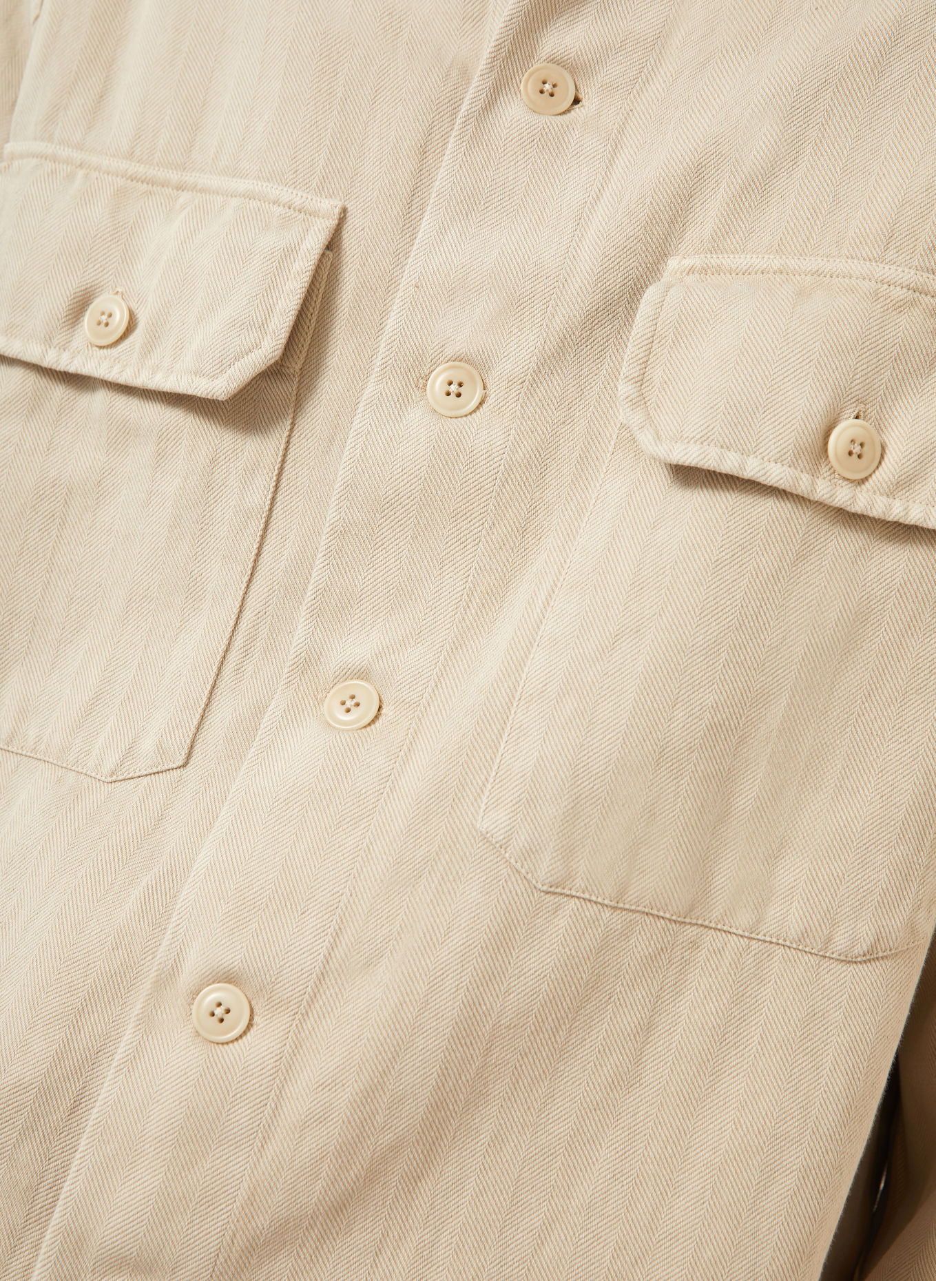 RALPH LAUREN PURPLE LABEL Linen Overshirt: CREAM