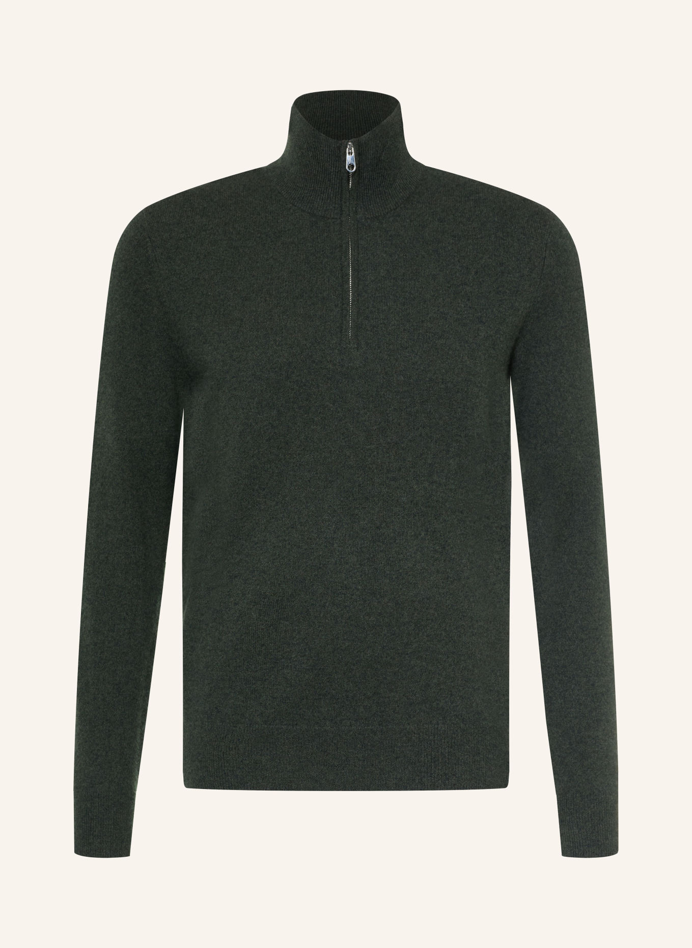 CHAS Cashmere Half-zip sweater: OLIVE