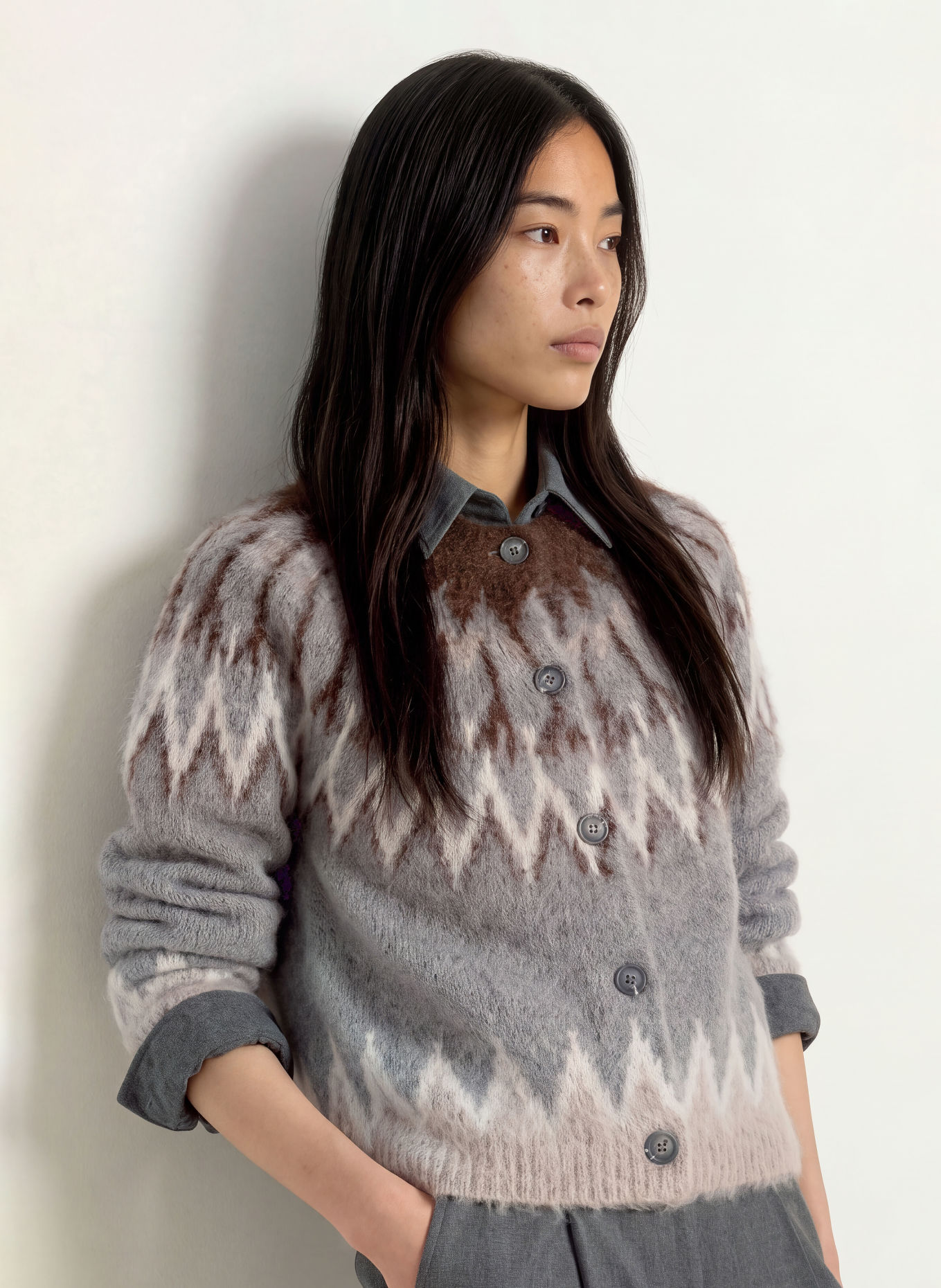 darling harbour Gilet en alpaga: GREY MELANGE