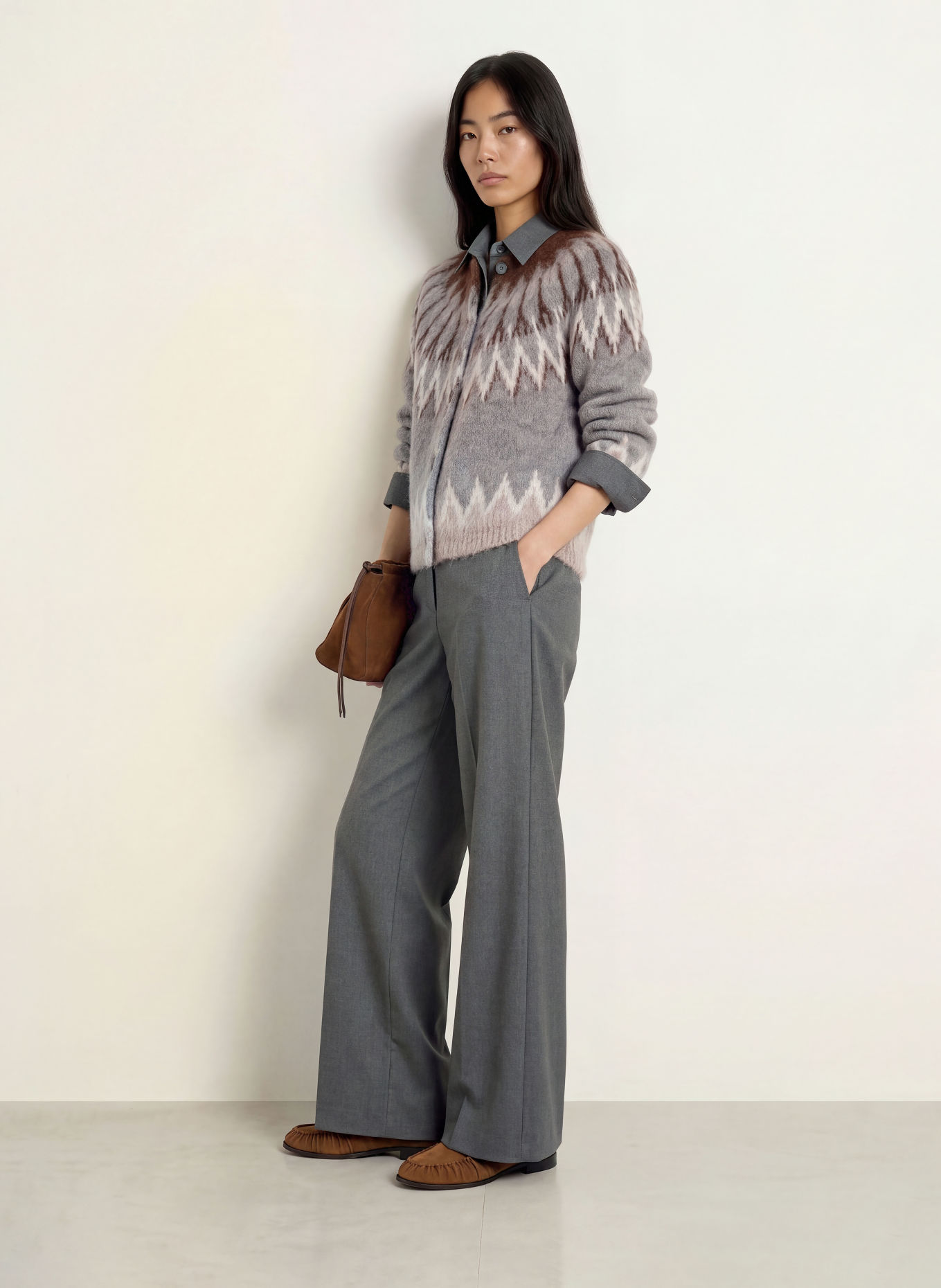 darling harbour Gilet en alpaga: GREY MELANGE