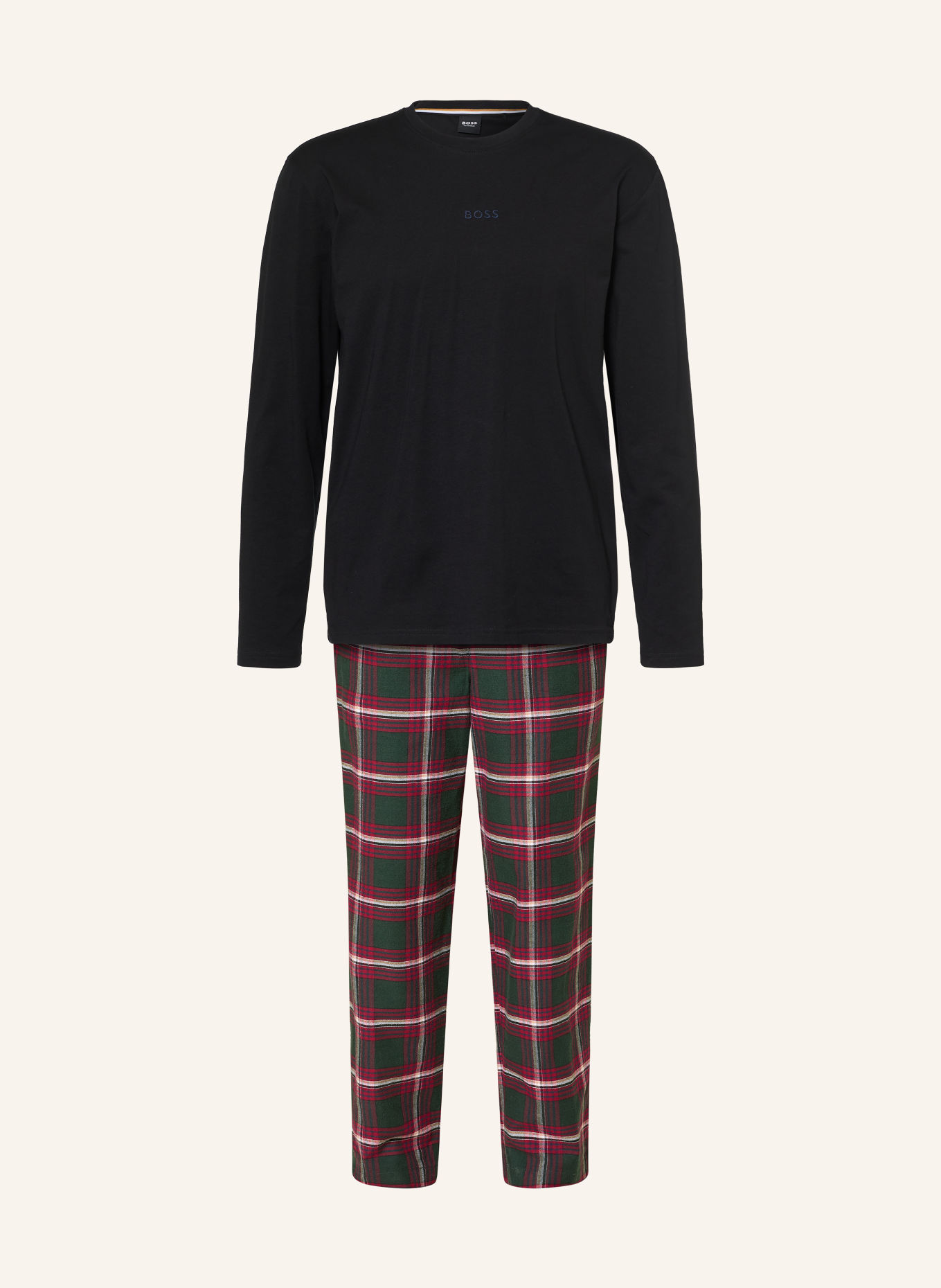 BOSS HOLIDAY Pajamas with Gift Box: DARK RED / DARK GREEN / BLACK