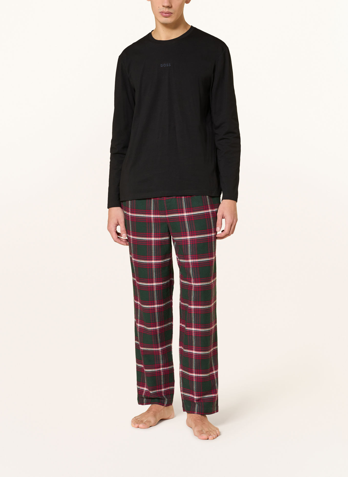 BOSS HOLIDAY Pajamas with Gift Box: DARK RED / DARK GREEN / BLACK