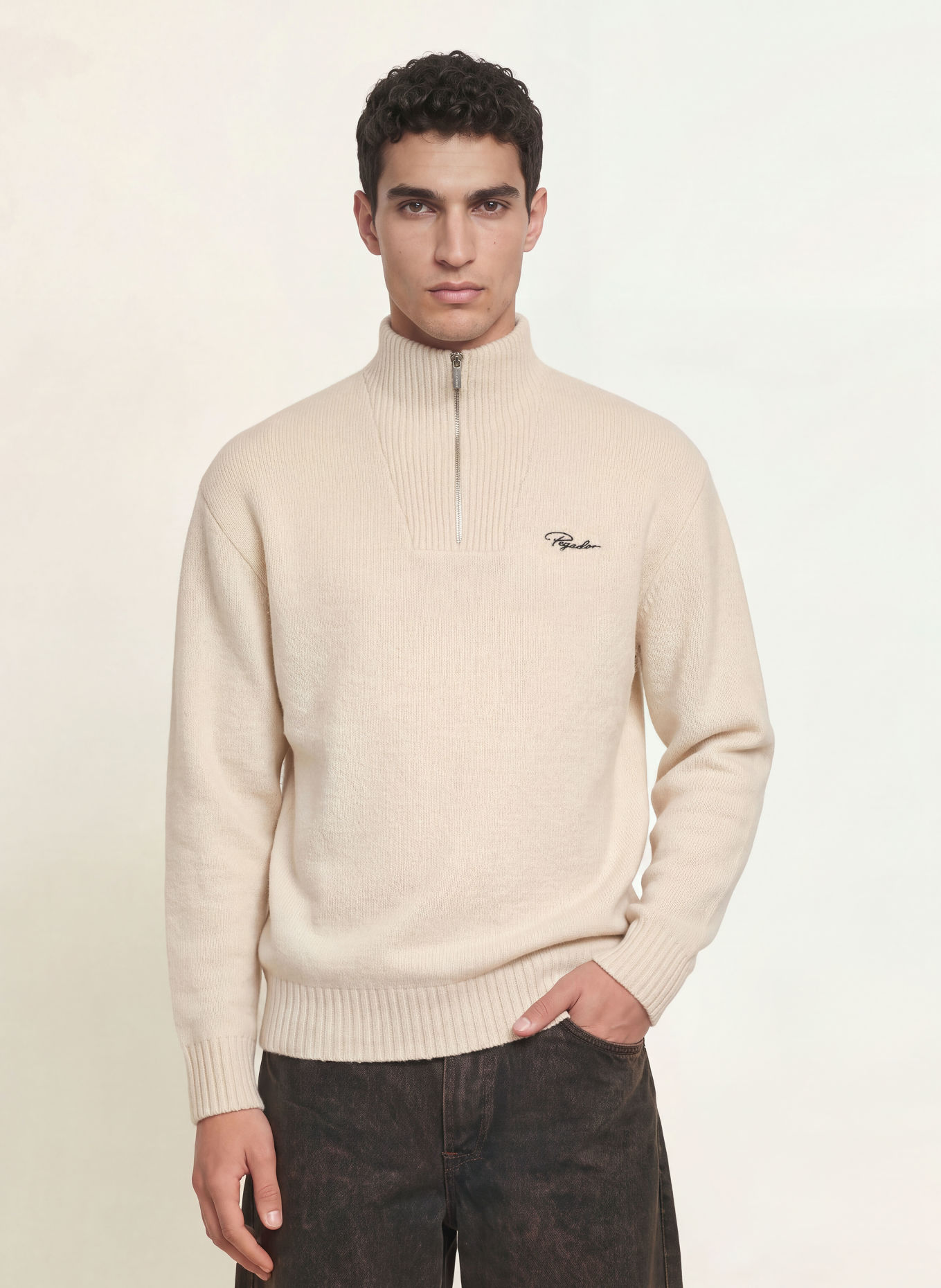 PEGADOR Pull col zippé GILMONDE: CRÈME