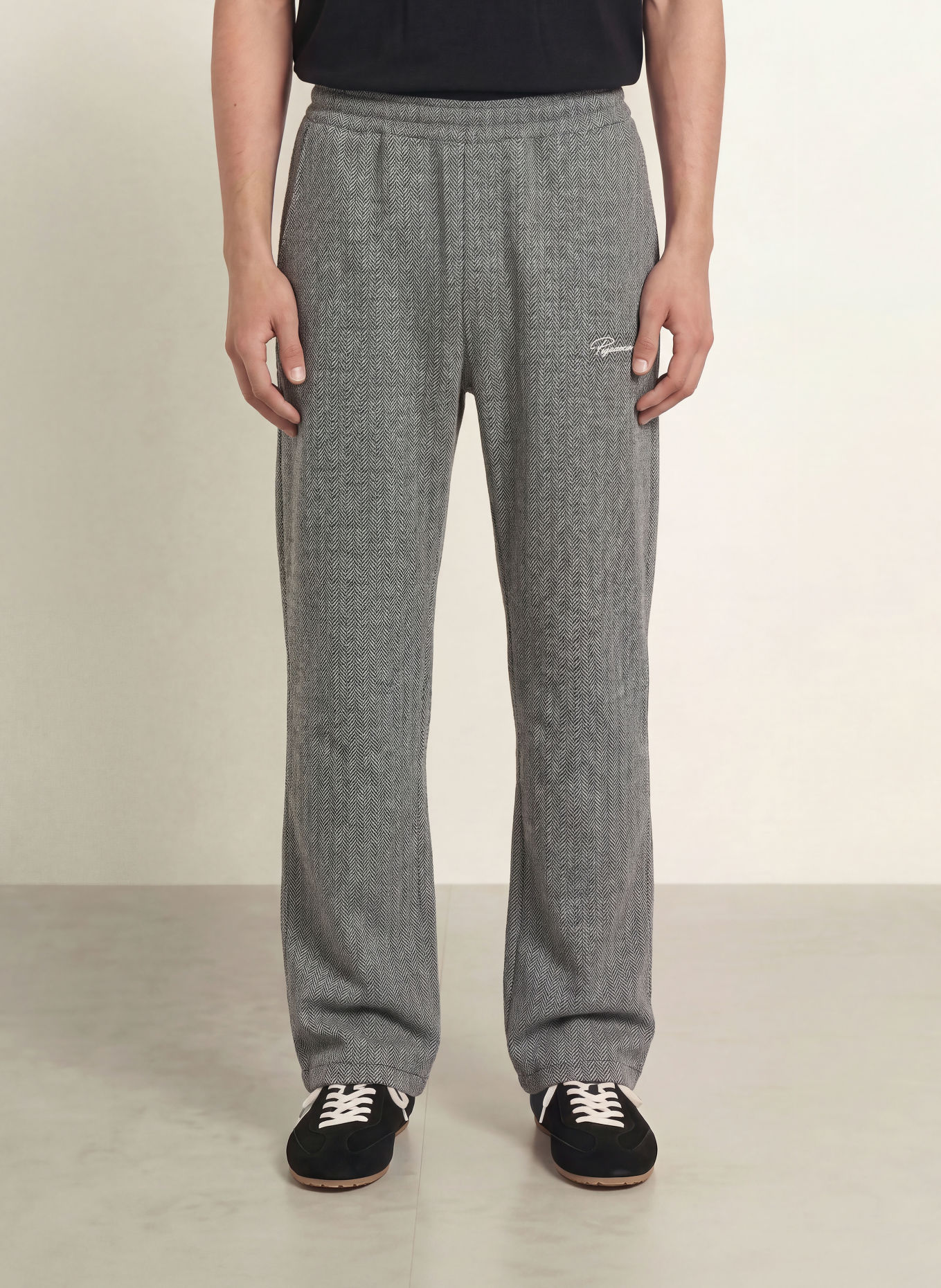 PEGADOR TIVOLI Jogging-style trousers: DARK GRAY / WHITE