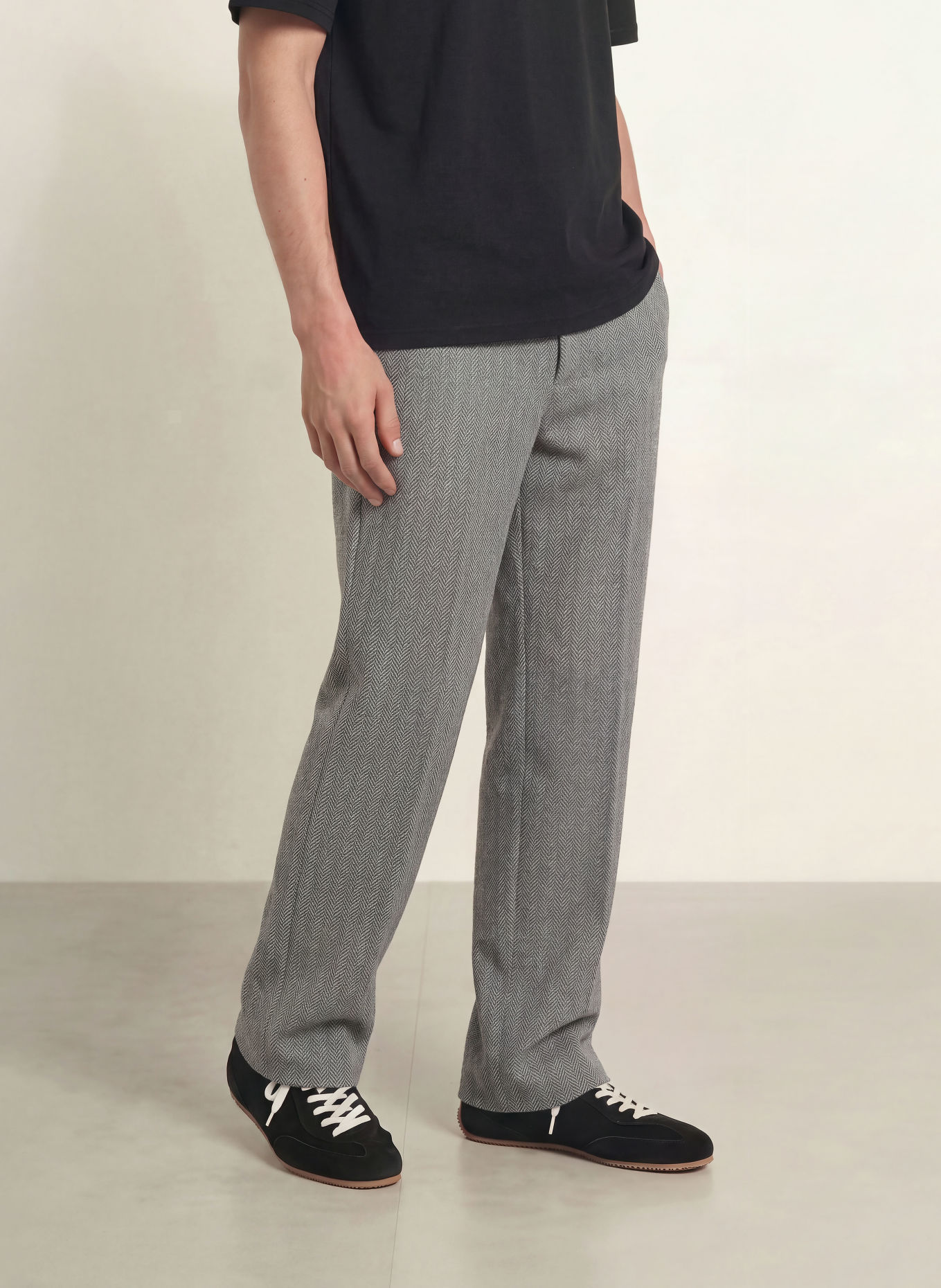 PEGADOR TIVOLI Jogging-style trousers: DARK GRAY / WHITE