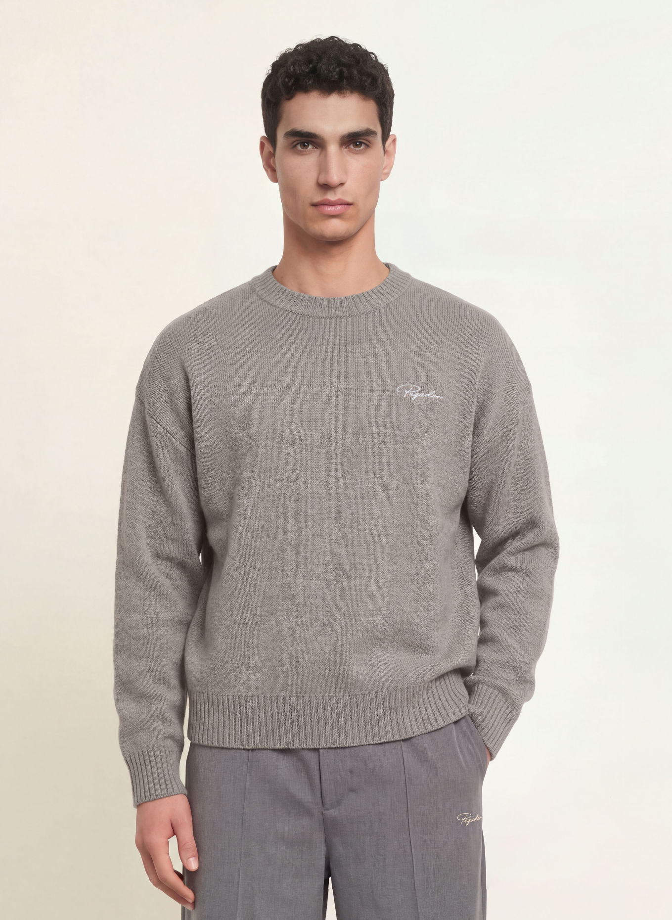 PEGADOR Oversized-Pullover SIGNAR: GRAU