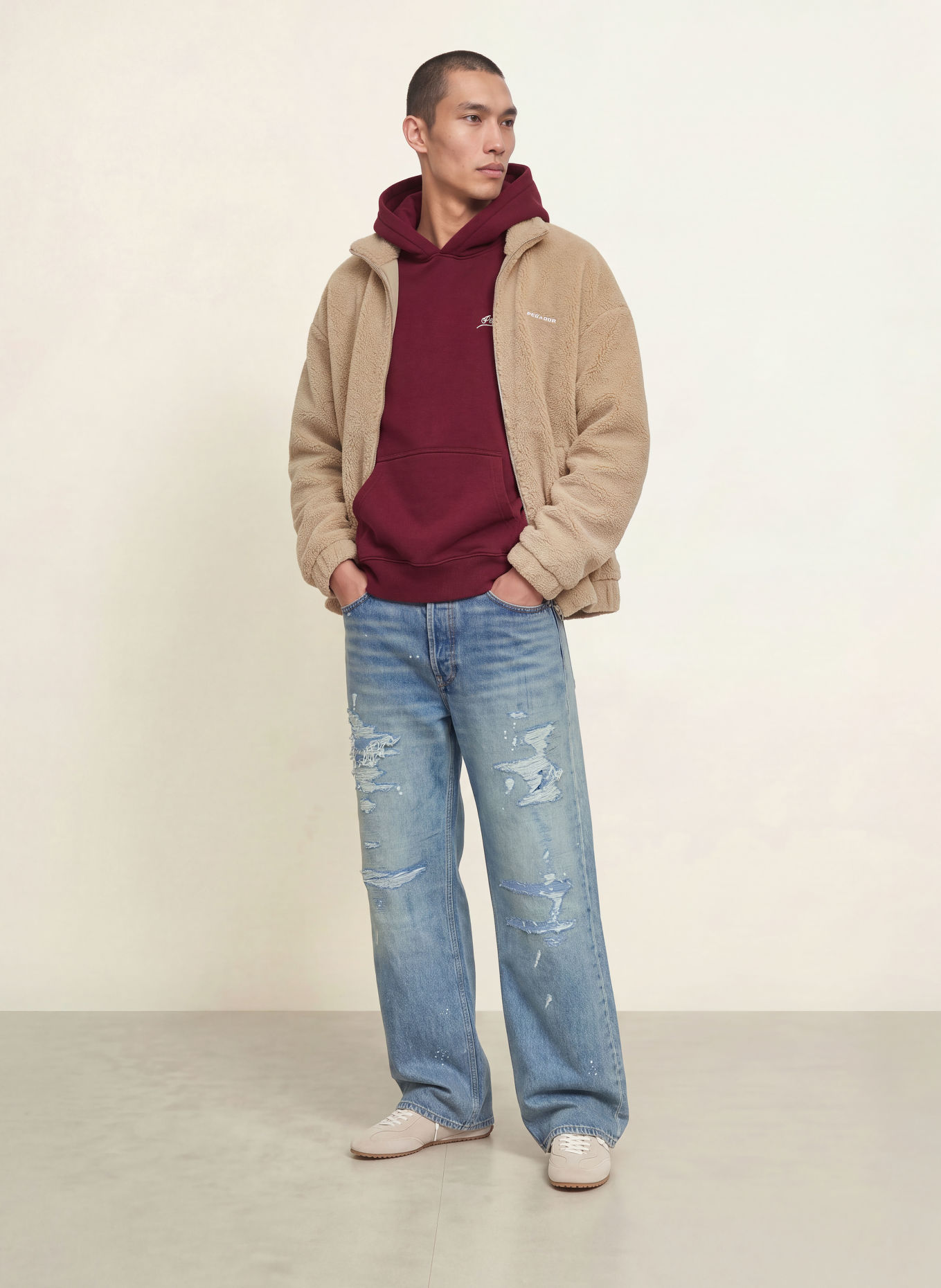 PEGADOR Veste en fourrure synthétique ALTO: BEIGE