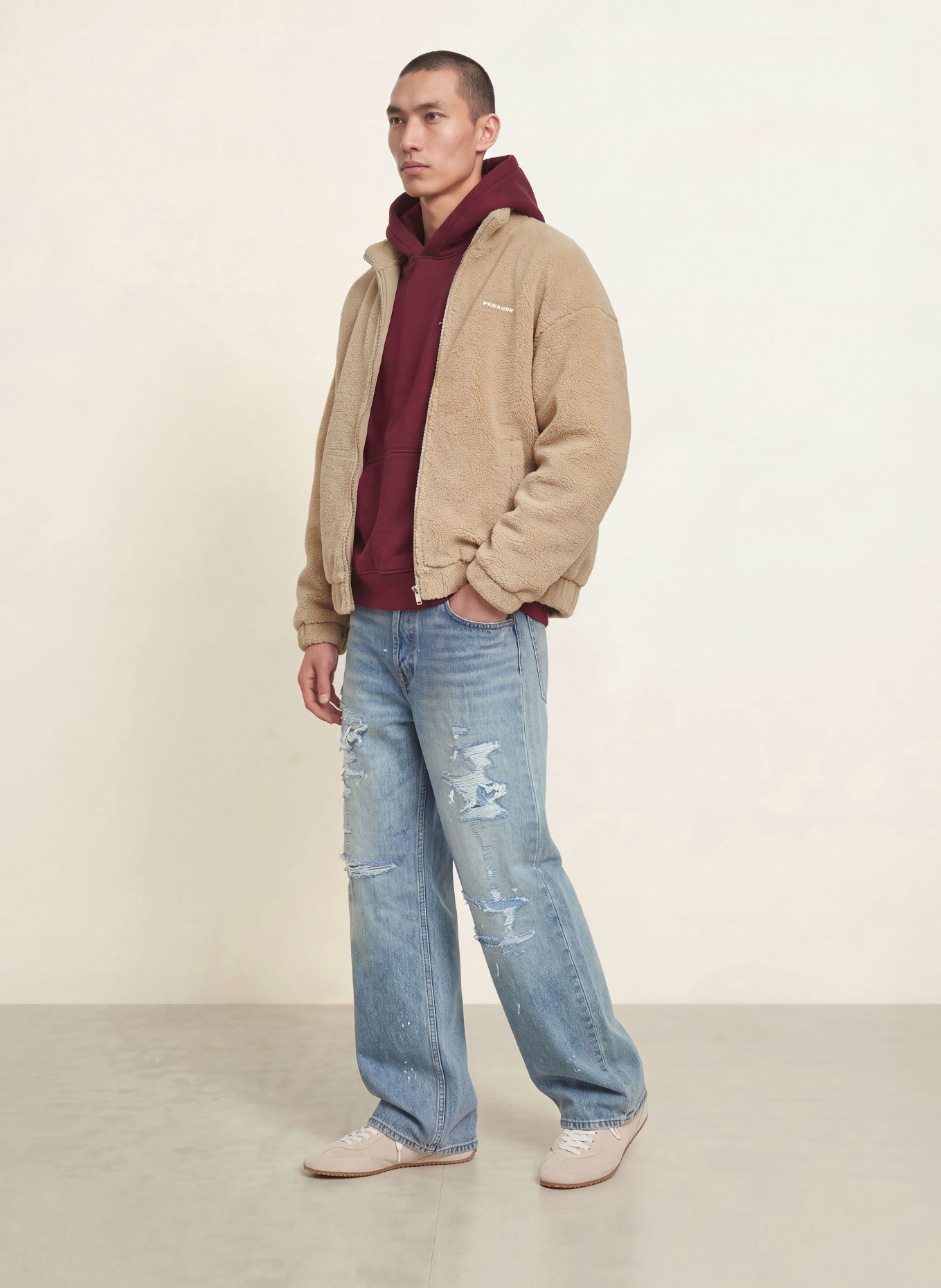 PEGADOR Veste en fourrure synthétique ALTO: BEIGE